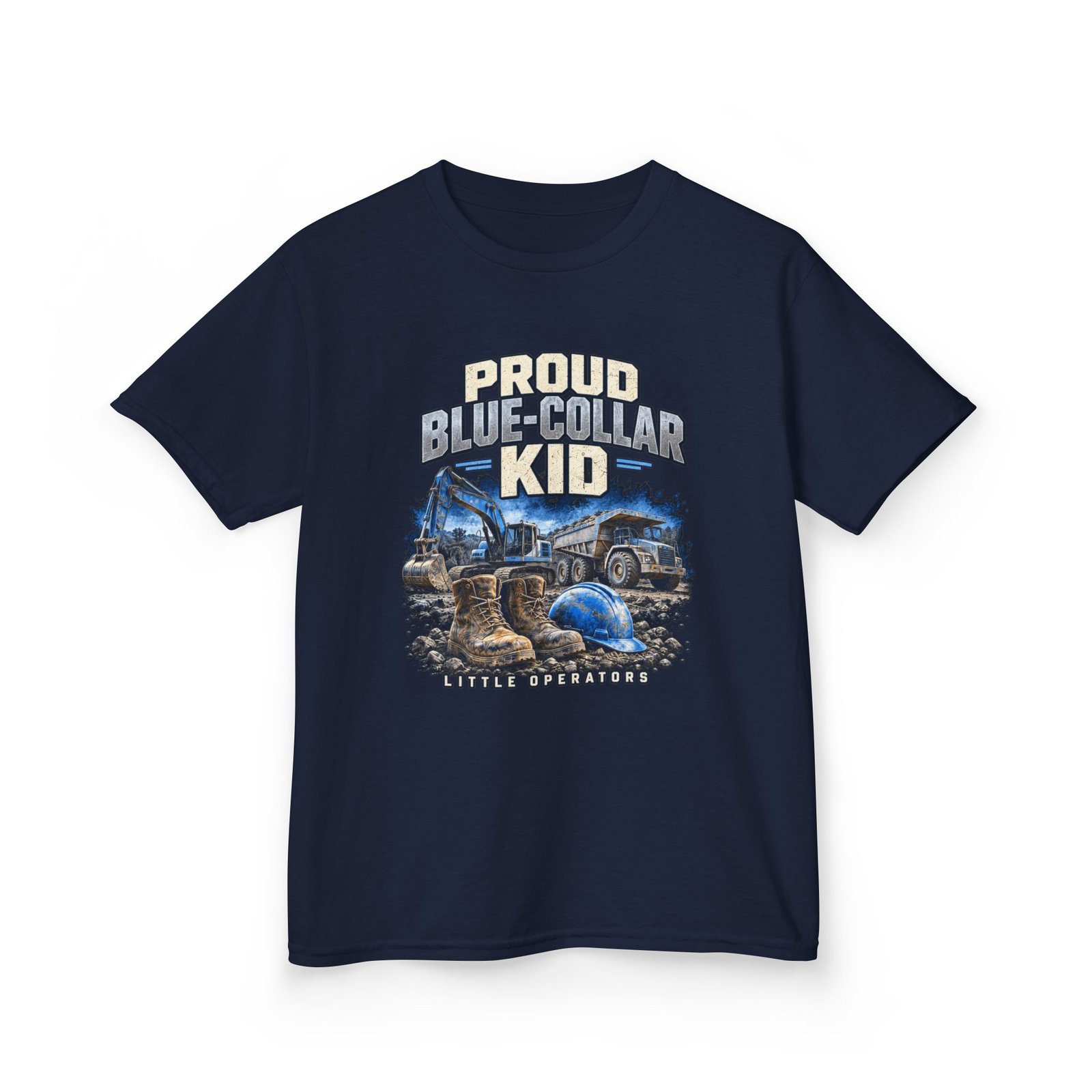 Proud Blue-Collar Kid — Little Operators Youth T-Shirt - Image 23