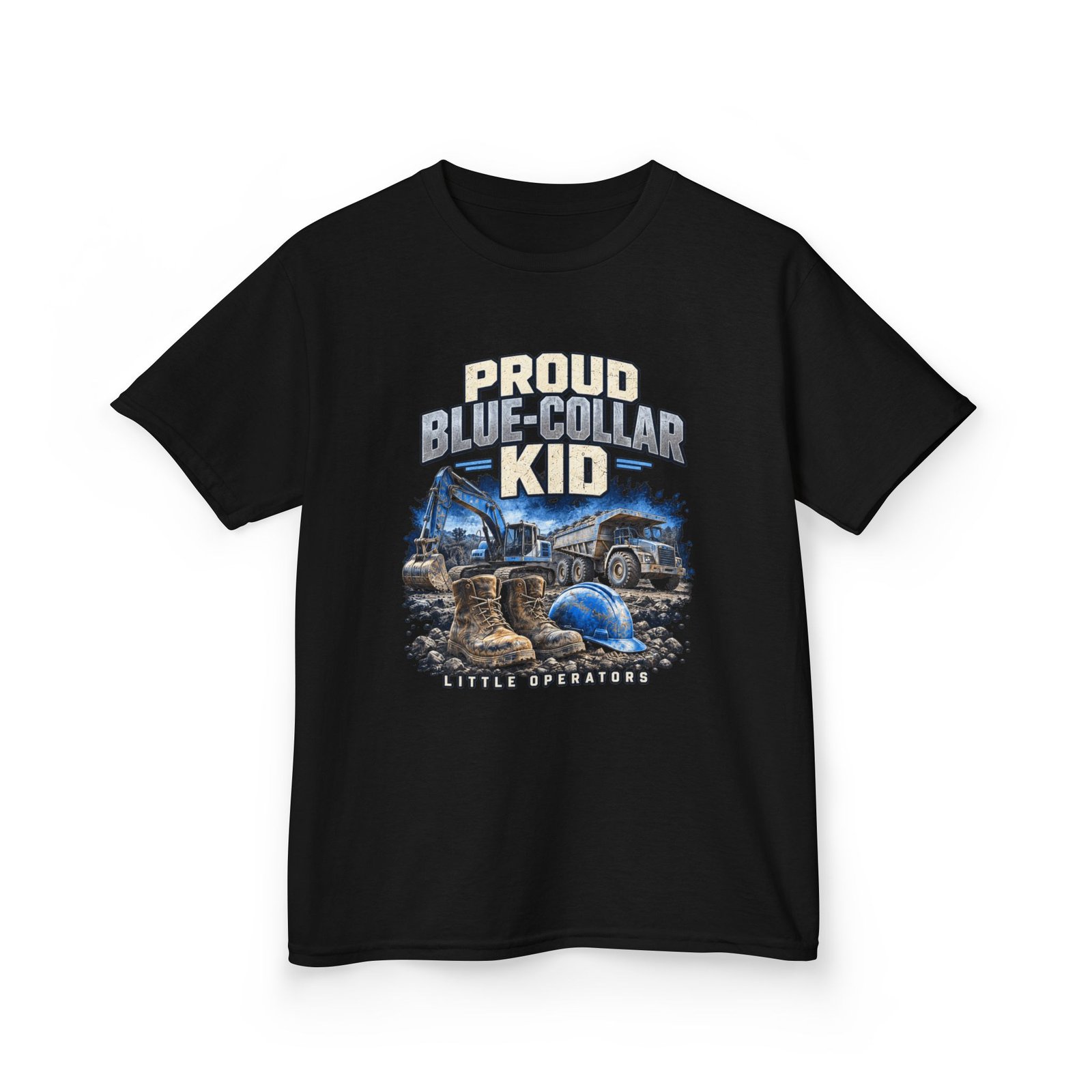 Proud Blue-Collar Kid — Little Operators Youth T-Shirt - Image 3