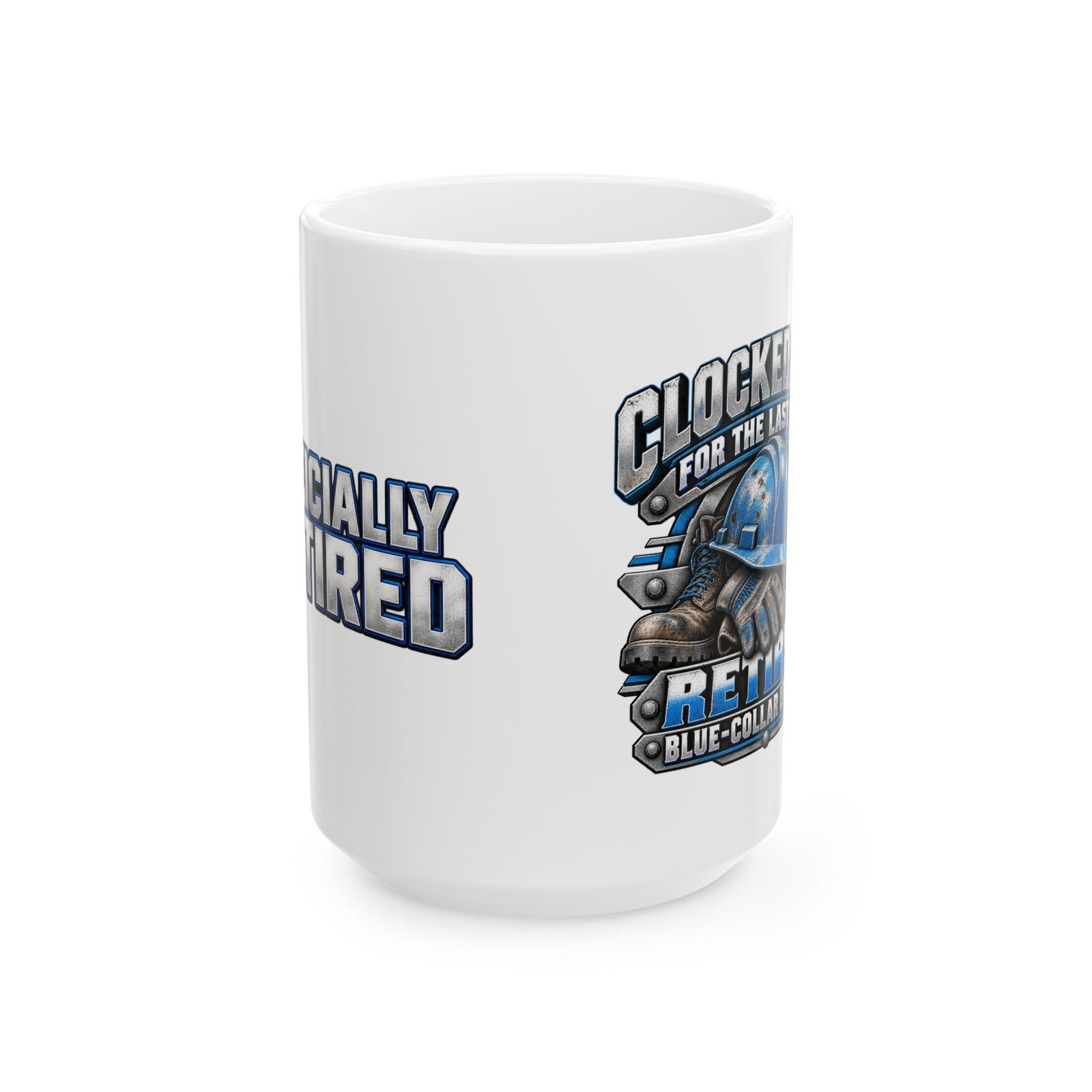 Officially Retired — Blue-Collar Legend Ceramic Coffee Mug - Image 4