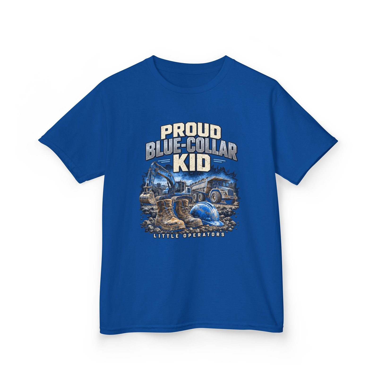 Proud Blue-Collar Kid — Little Operators Youth T-Shirt - Image 19