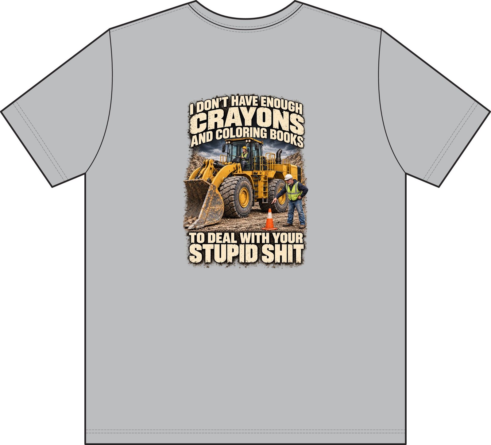 Crayons and Coloring Books — Don’t Be a Ronnie Pocket Work T-Shirt - Image 4