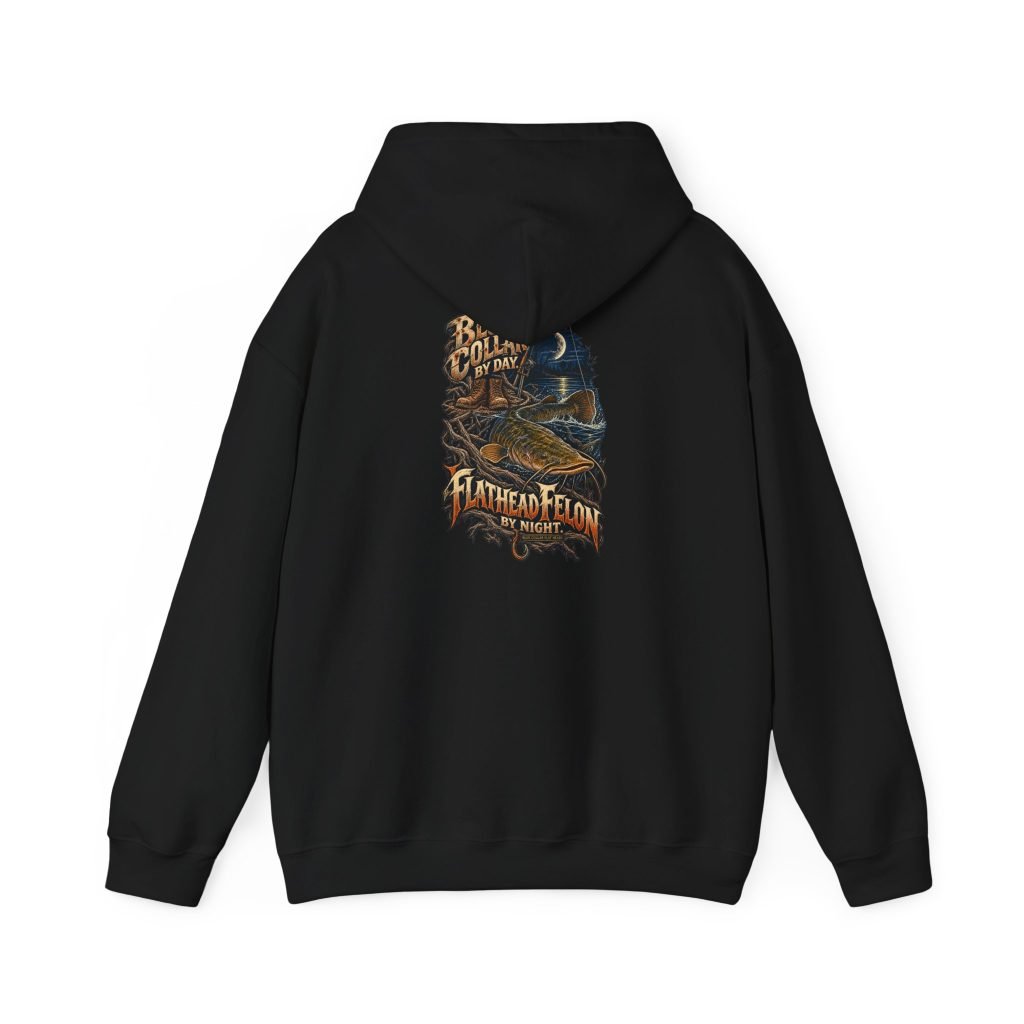 Blue Collar Flat Heads — Blue Collar by Day, Flathead Felon by Night Hoodie