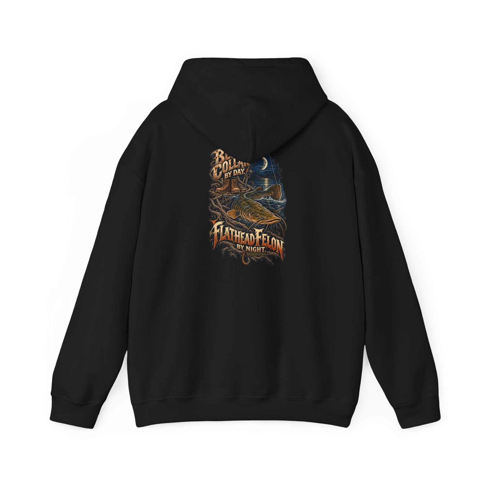 Blue Collar Flat Heads — Blue Collar by Day, Flathead Felon by Night Hoodie