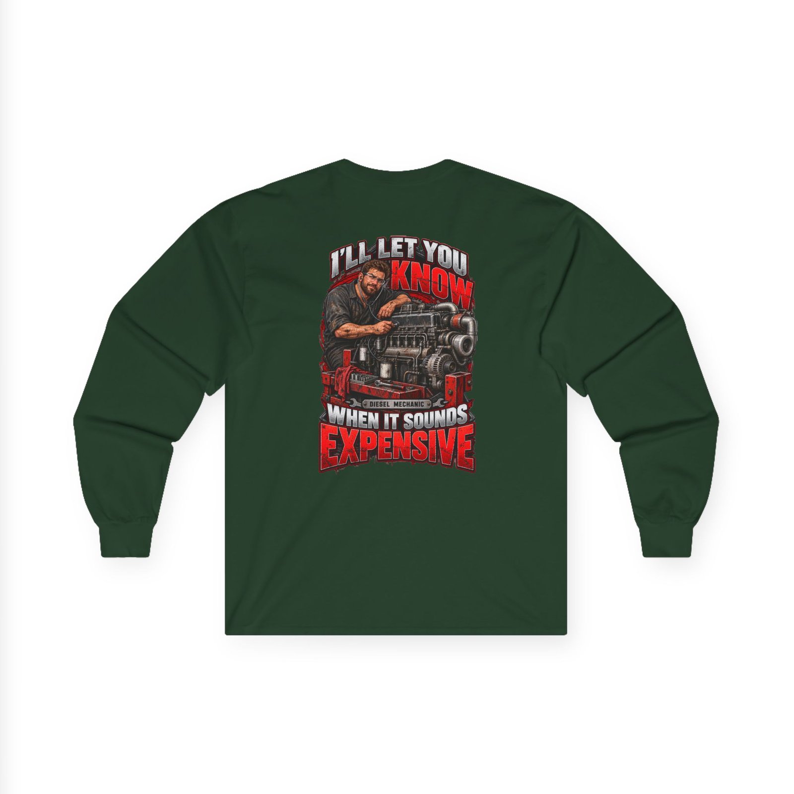 I’ll Let You Know When It Sounds Expensive | Diesel Mechanic Long-Sleeve Shirt — Don’t Be a Ronnie - Image 3