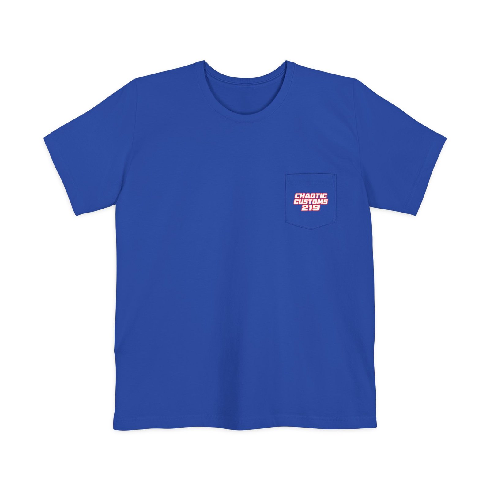 Chaotic Customs 219 — Larger Back Print Bella+Canvas Pocket Tee - Image 9