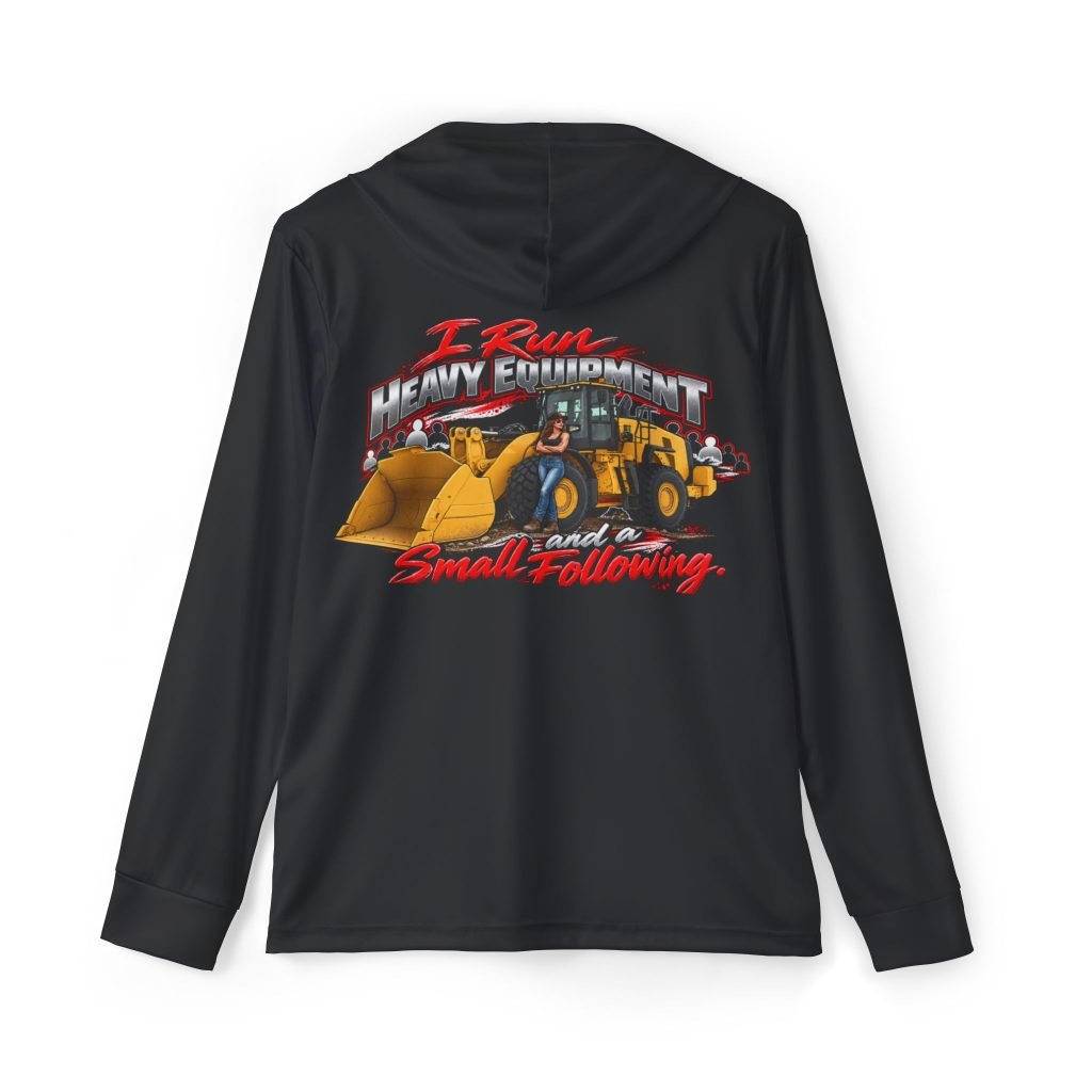 I Run Heavy Equipment and a Small Following — Black Sports AOP Full-Back Hoodie | Don’t Be a Ronnie