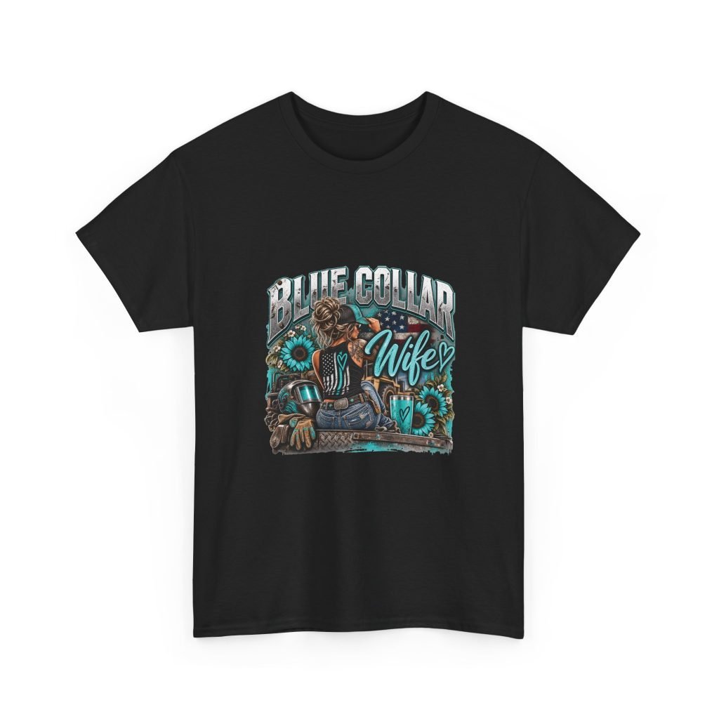 Blue Collar Wife | Turquoise Sunflower T-Shirt — Her Trade. Her RULES.