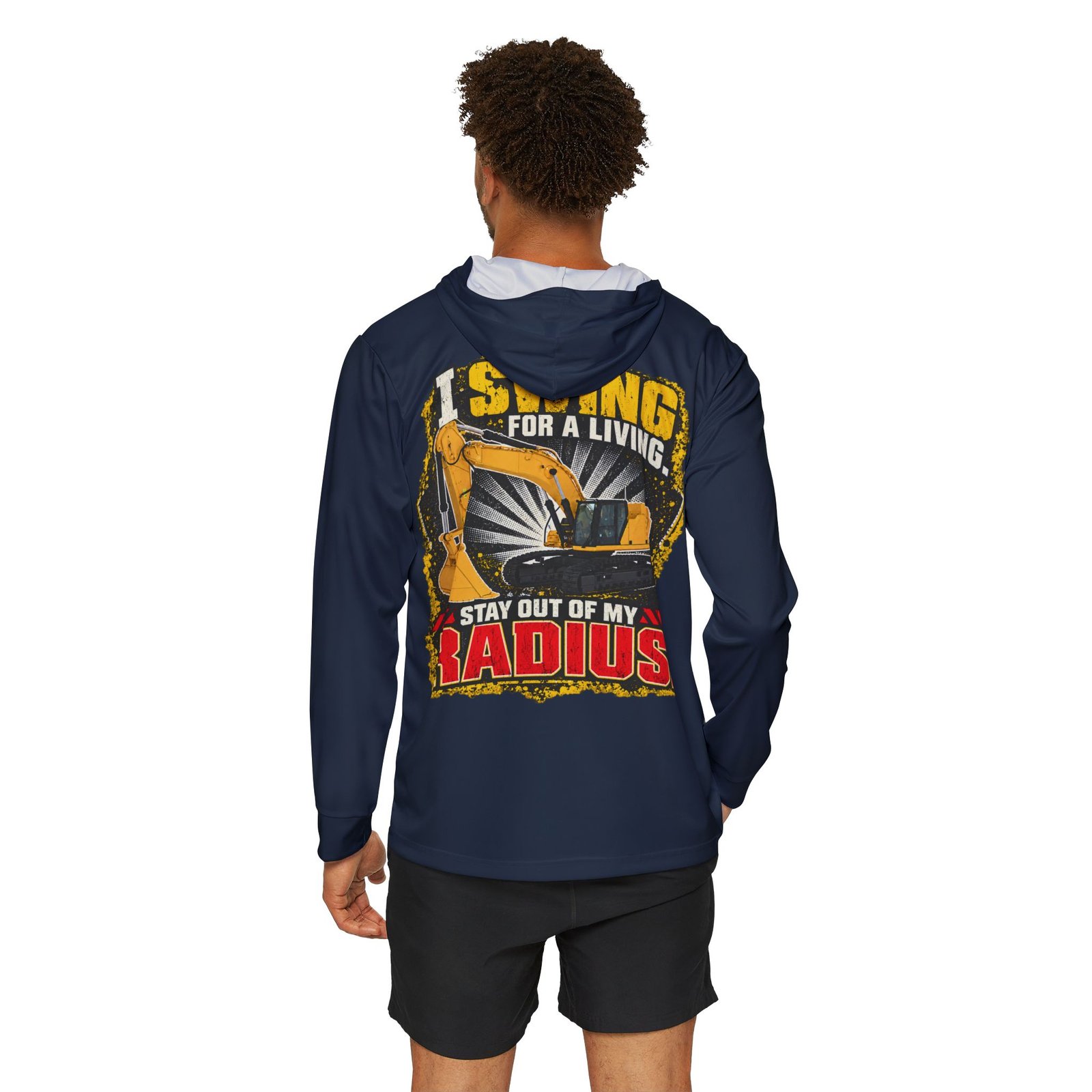 I Swing for a Living — Stay Out of My Radius — Navy Sports AOP Full-Back Hoodie | Don’t Be a Ronnie - Image 4
