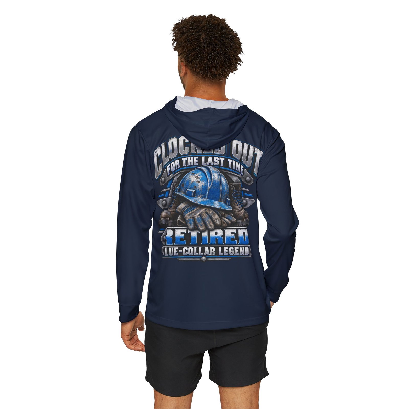 Officially Retired — Blue-Collar Legend — Navy Sports AOP Full-Back Hoodie | Don’t Be a Ronnie - Image 4