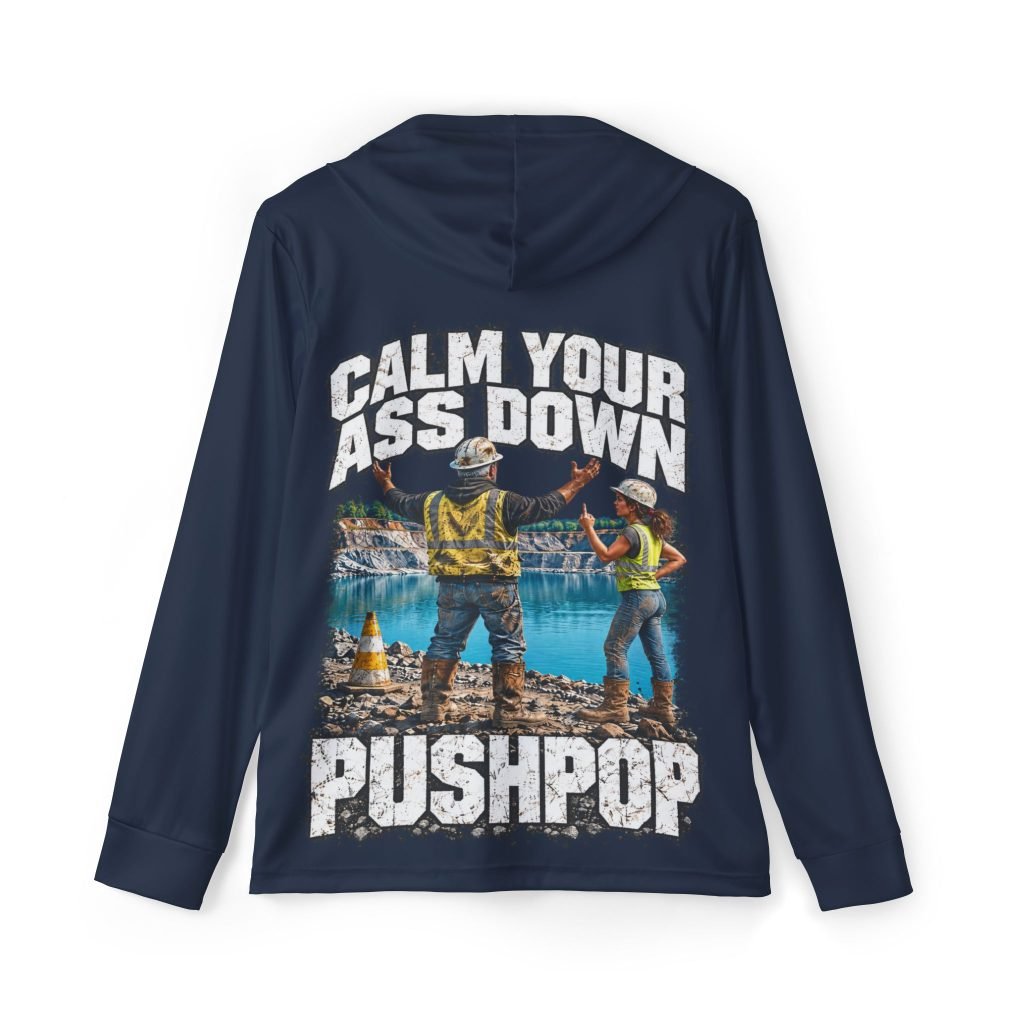 Calm Your Ass Down, Pushpop — Navy Sports AOP Full-Back Hoodie | Don’t Be a Ronnie