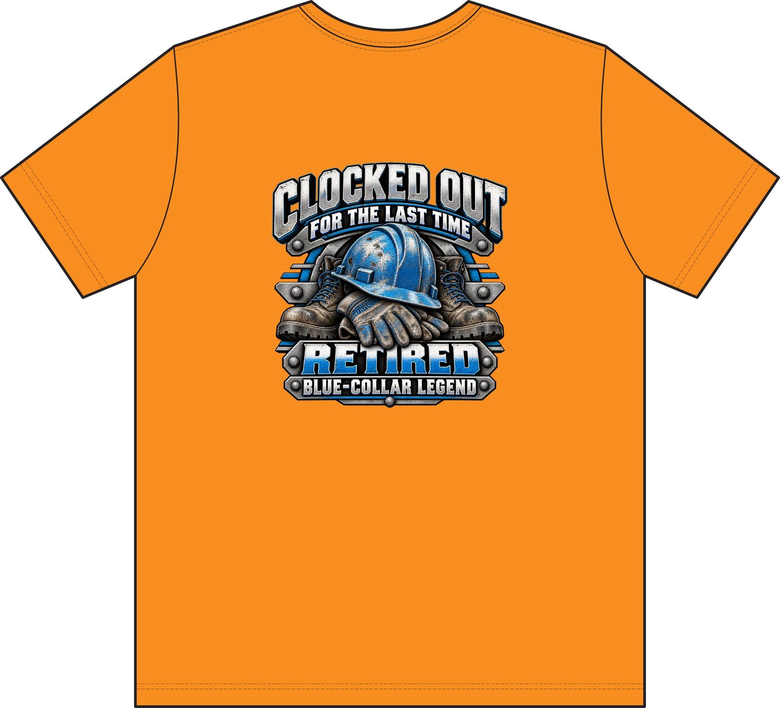 Officially Retired — Blue-Collar Legend Pocket Work T-Shirt - Image 2