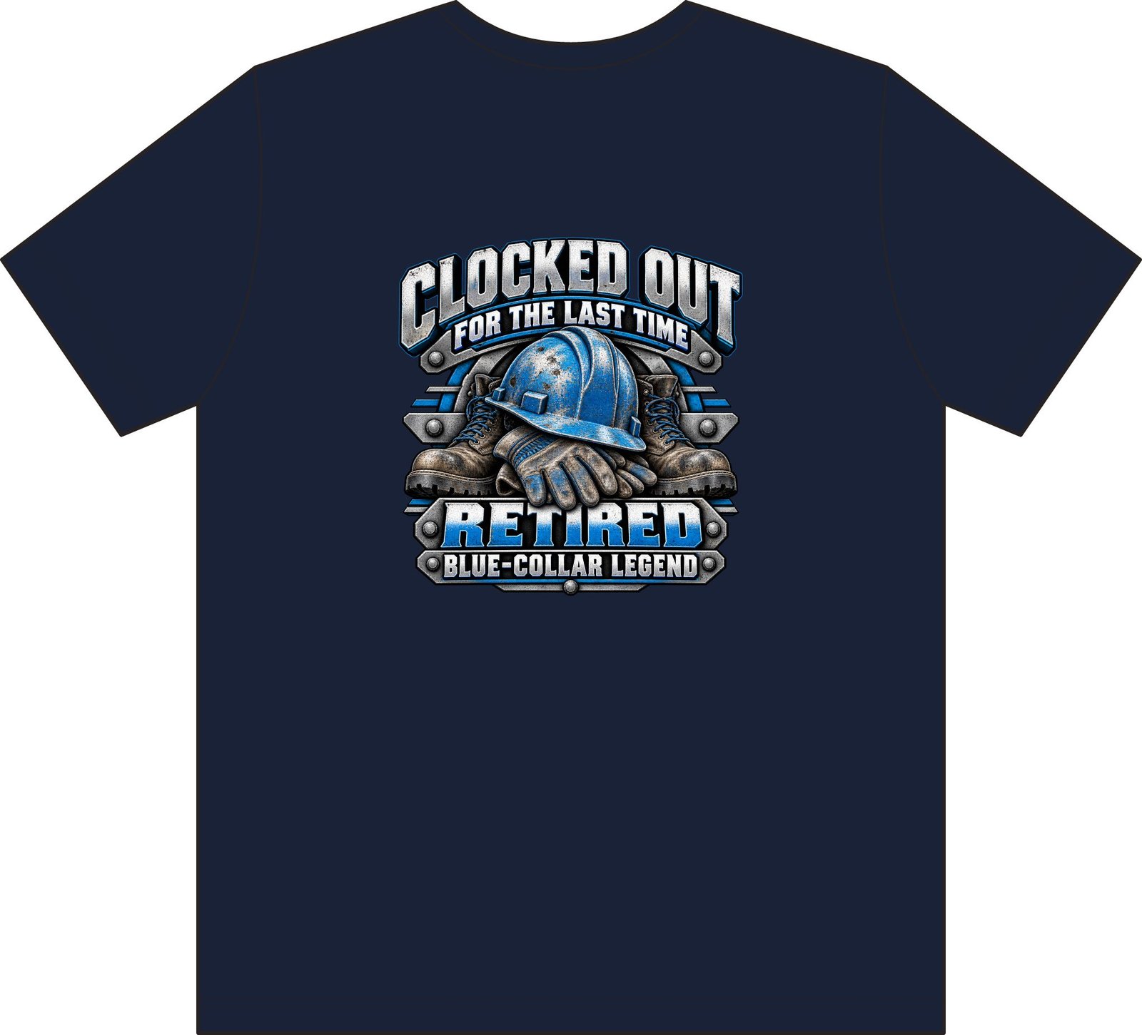 Officially Retired — Blue-Collar Legend Pocket Work T-Shirt - Image 4