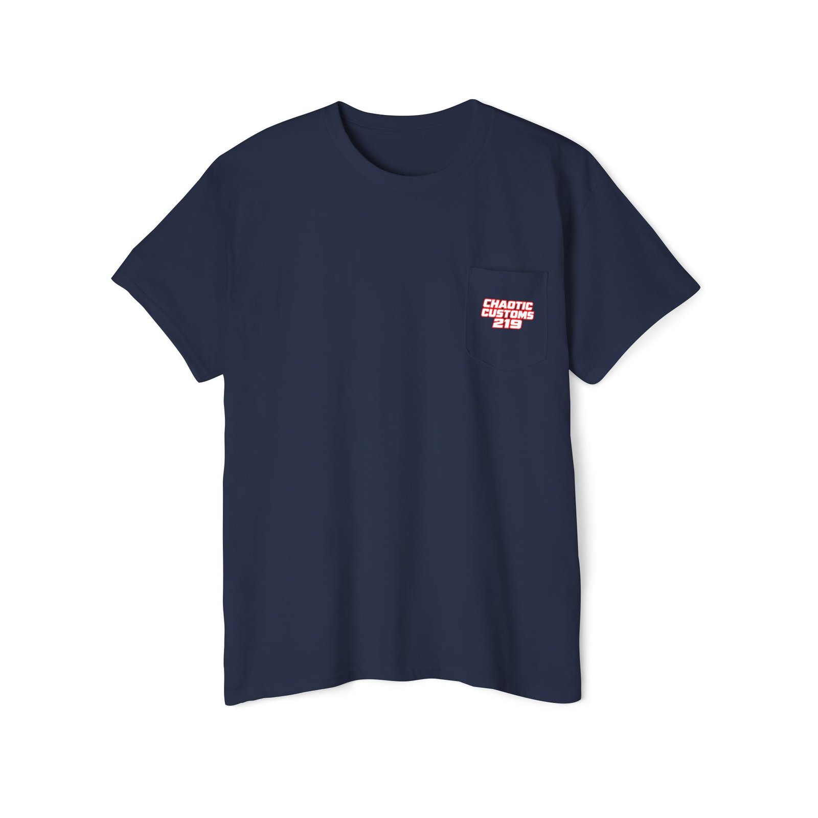 Chaotic Customs 219 — Blue Collar Built. Chaos Driven. Pocket Tee - Image 10
