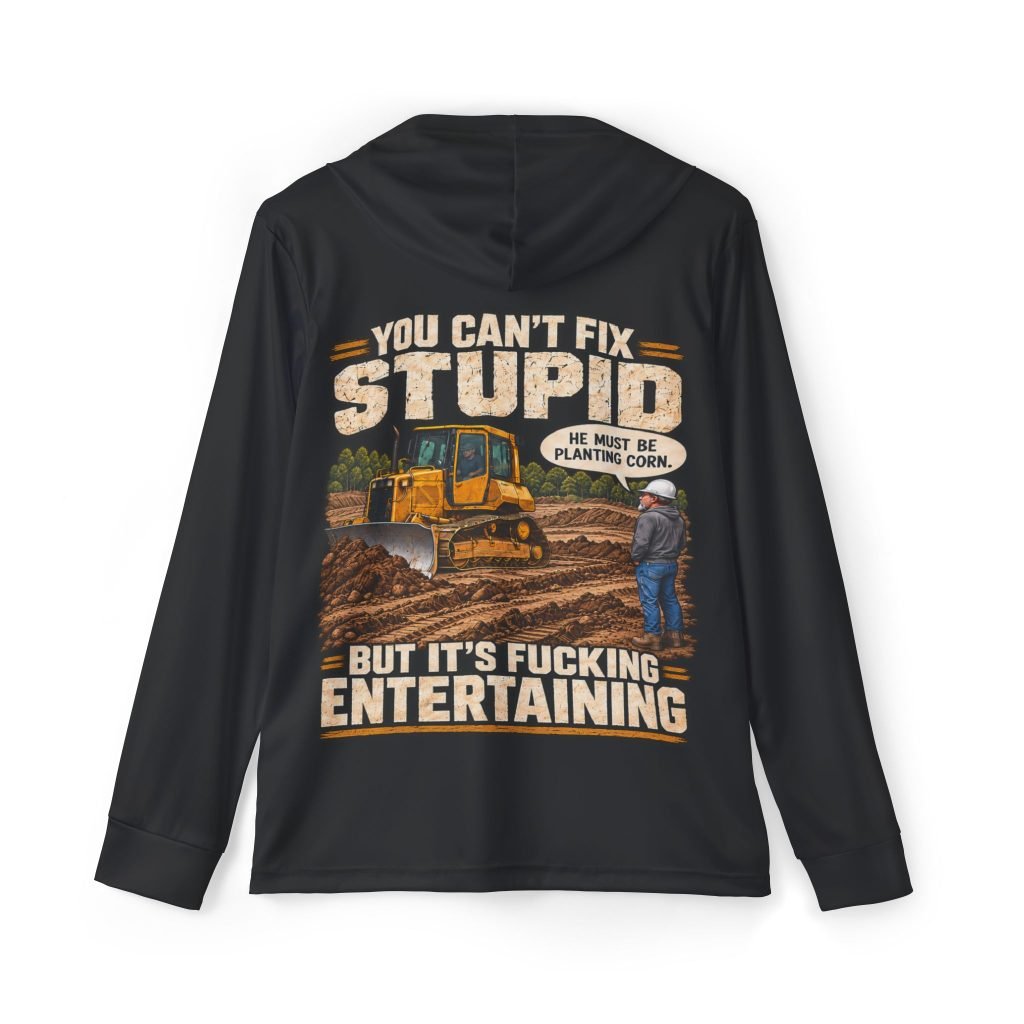 You Can't Fix Stupid — Black Sports AOP Full-Back Hoodie | Don’t Be a Ronnie