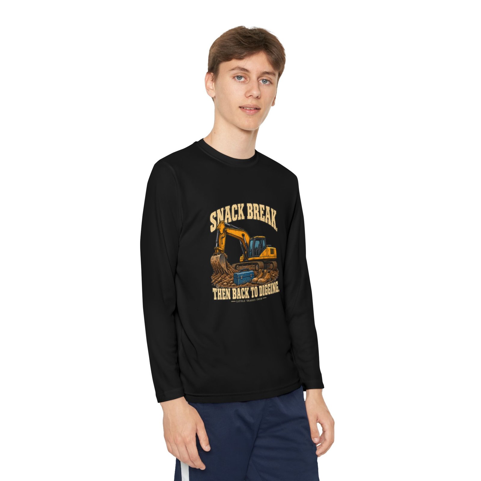 Snack Break. Then Back to Digging. — Little Trades Crew Youth Long-Sleeve Shirt - Image 3
