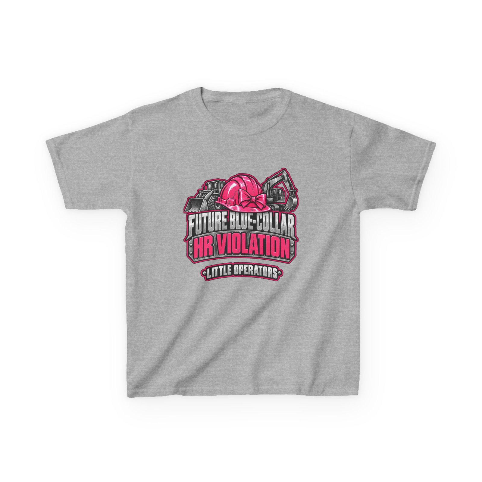 Future Blue-Collar HR Violation — Little Operators Pink Youth T-Shirt - Image 3