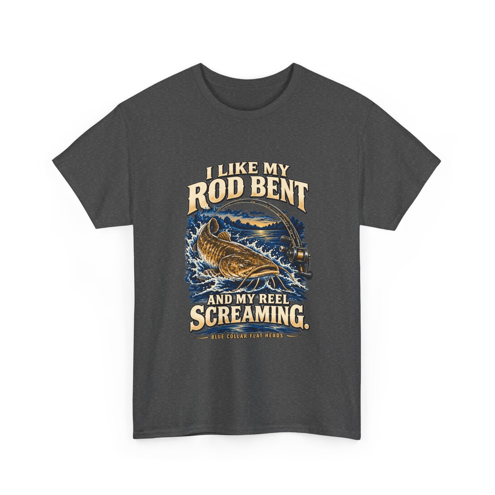 Blue Collar Flat Heads — Rod Bent, Reel Screaming T-Shirt - Image 9