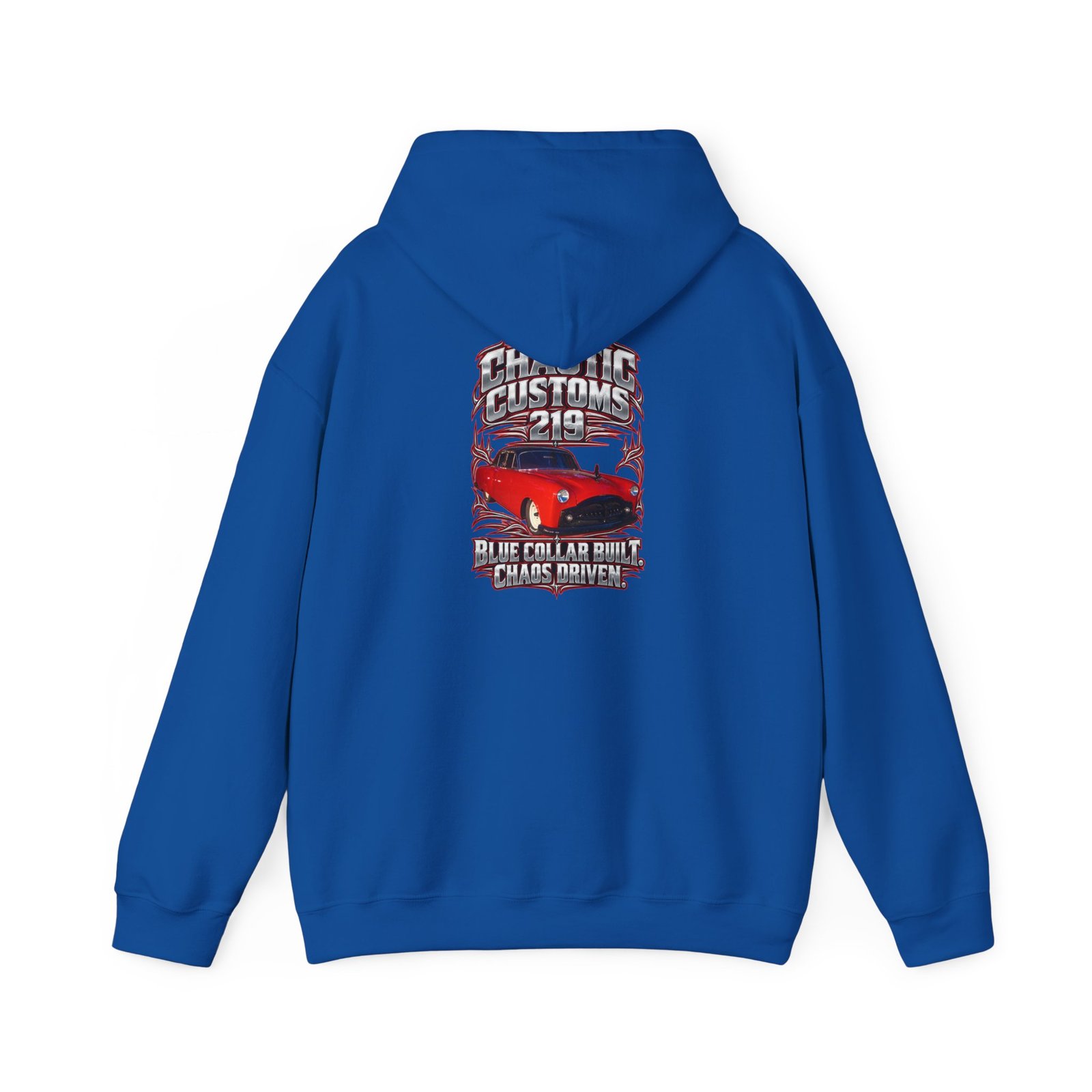 Chaotic Customs 219 — Blue Collar Built. Chaos Driven. Hoodie - Image 7