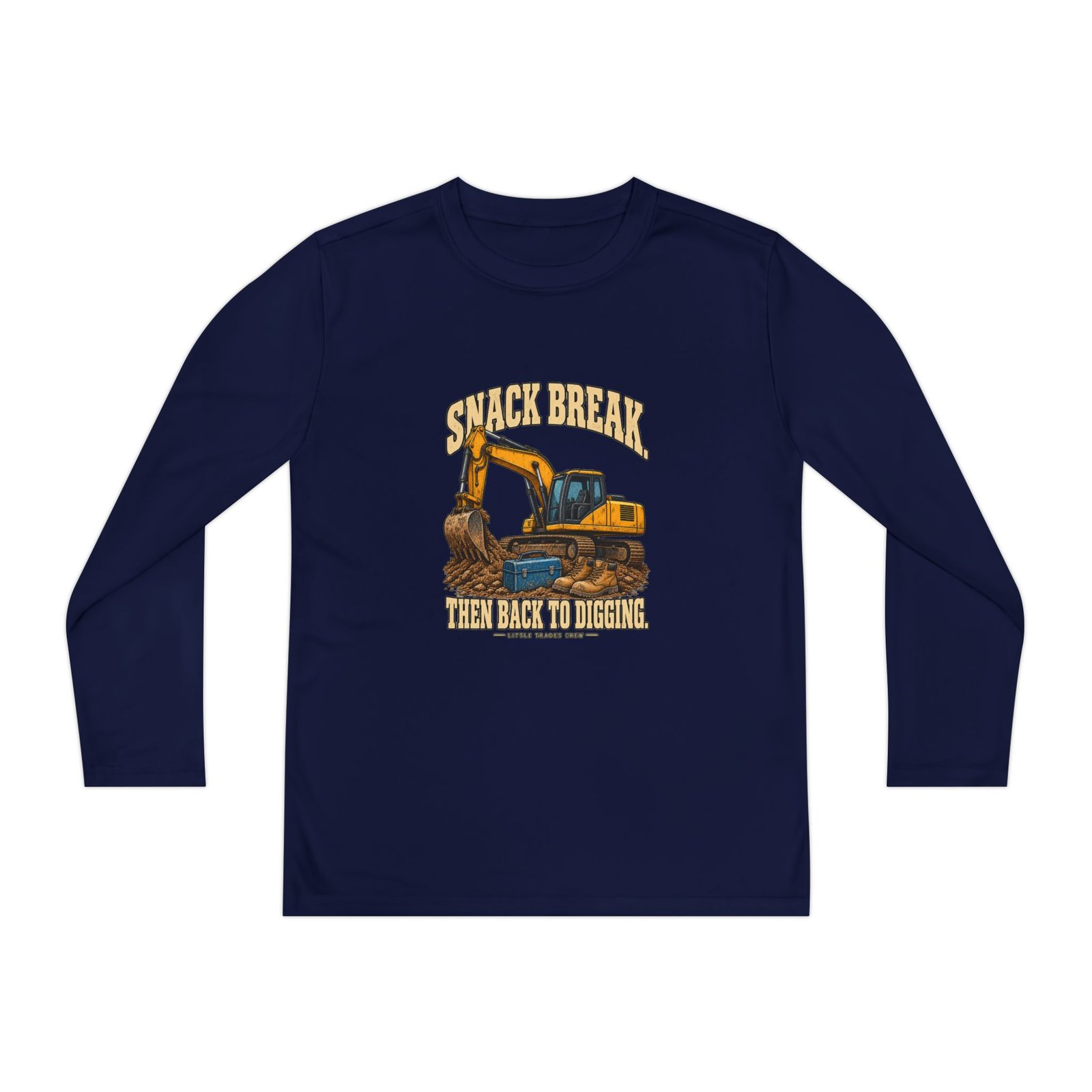 Snack Break. Then Back to Digging. — Little Trades Crew Youth Long-Sleeve Shirt - Image 5