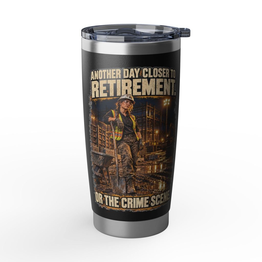 Another Day Closer to Retirement. Or the Crime Scene. — Ladies Laborer 20oz Tumbler | Don’t Be a Ronnie