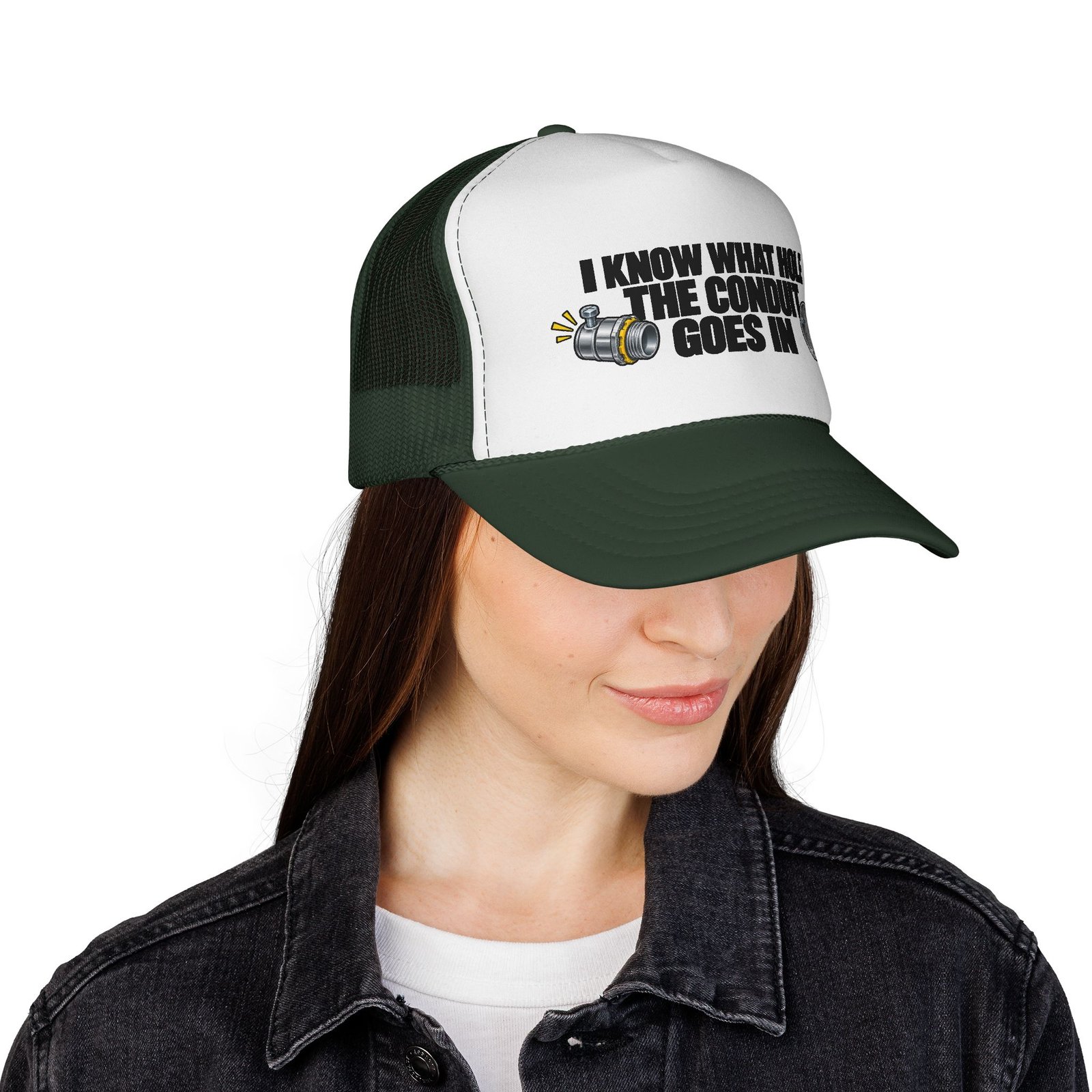 I Know What Hole the Conduit Goes In | Electrician Trucker Hat - Image 8