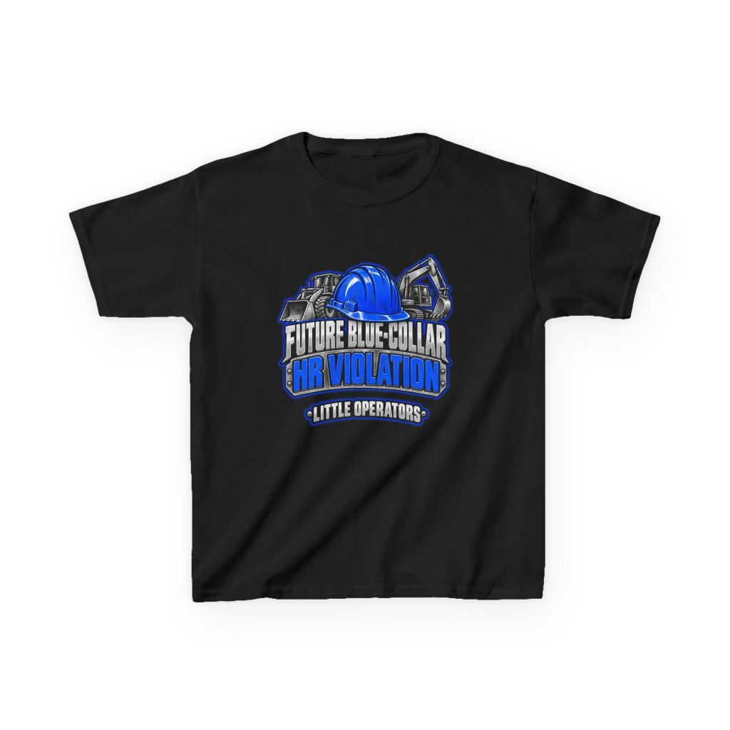Future Blue-Collar HR Violation — Little Operators Blue Youth T-Shirt