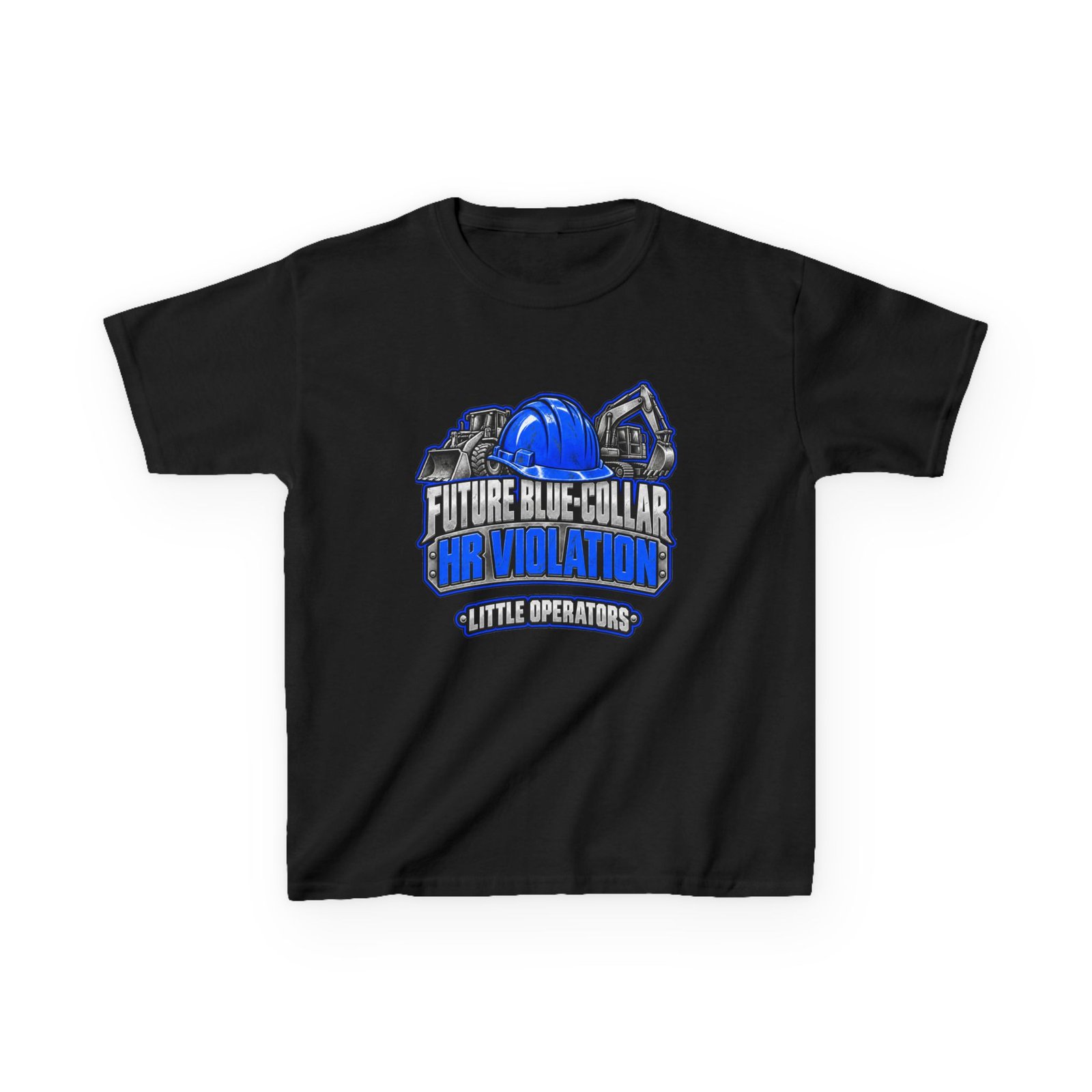 Future Blue-Collar HR Violation — Little Operators Blue Youth T-Shirt