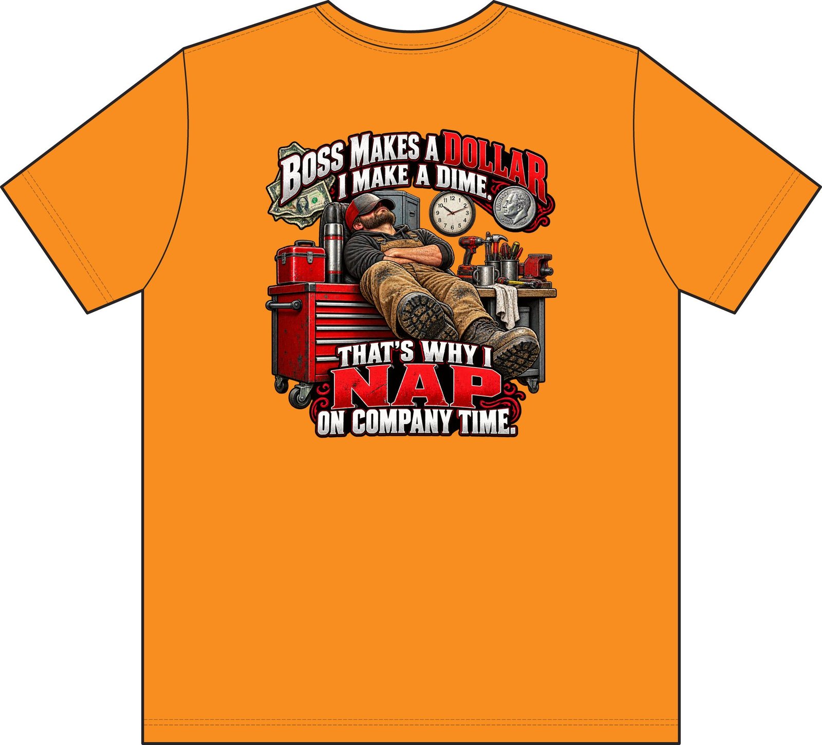 Nap on Company Time | Boss Makes a Dollar Pocket T-Shirt — Trades TikTok Collection - Image 9