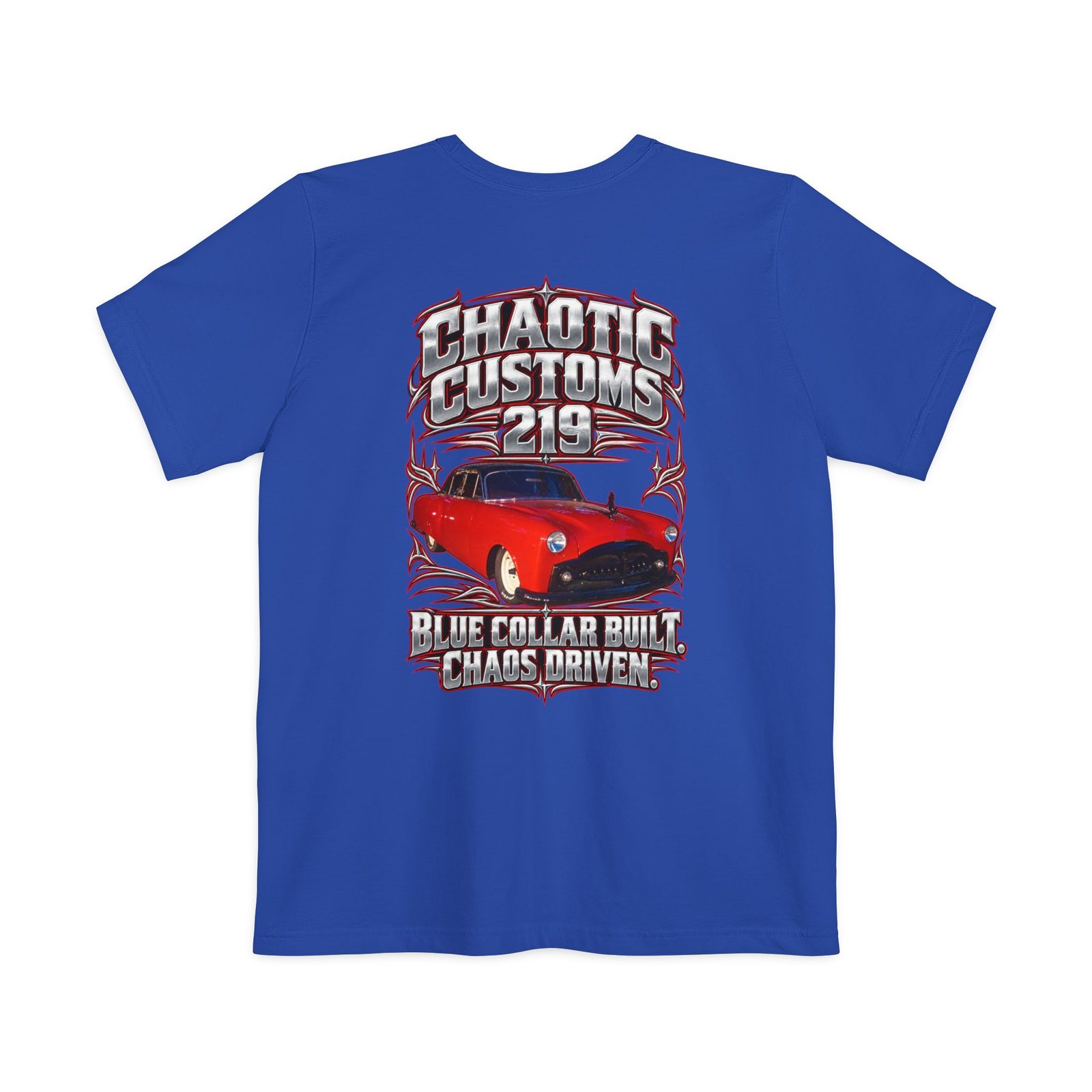 Chaotic Customs 219 — Larger Back Print Bella+Canvas Pocket Tee - Image 10