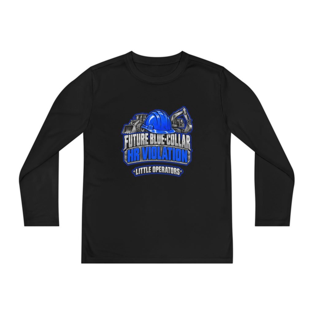 Future Blue-Collar HR Violation — Little Operators Blue Youth Long-Sleeve Shirt