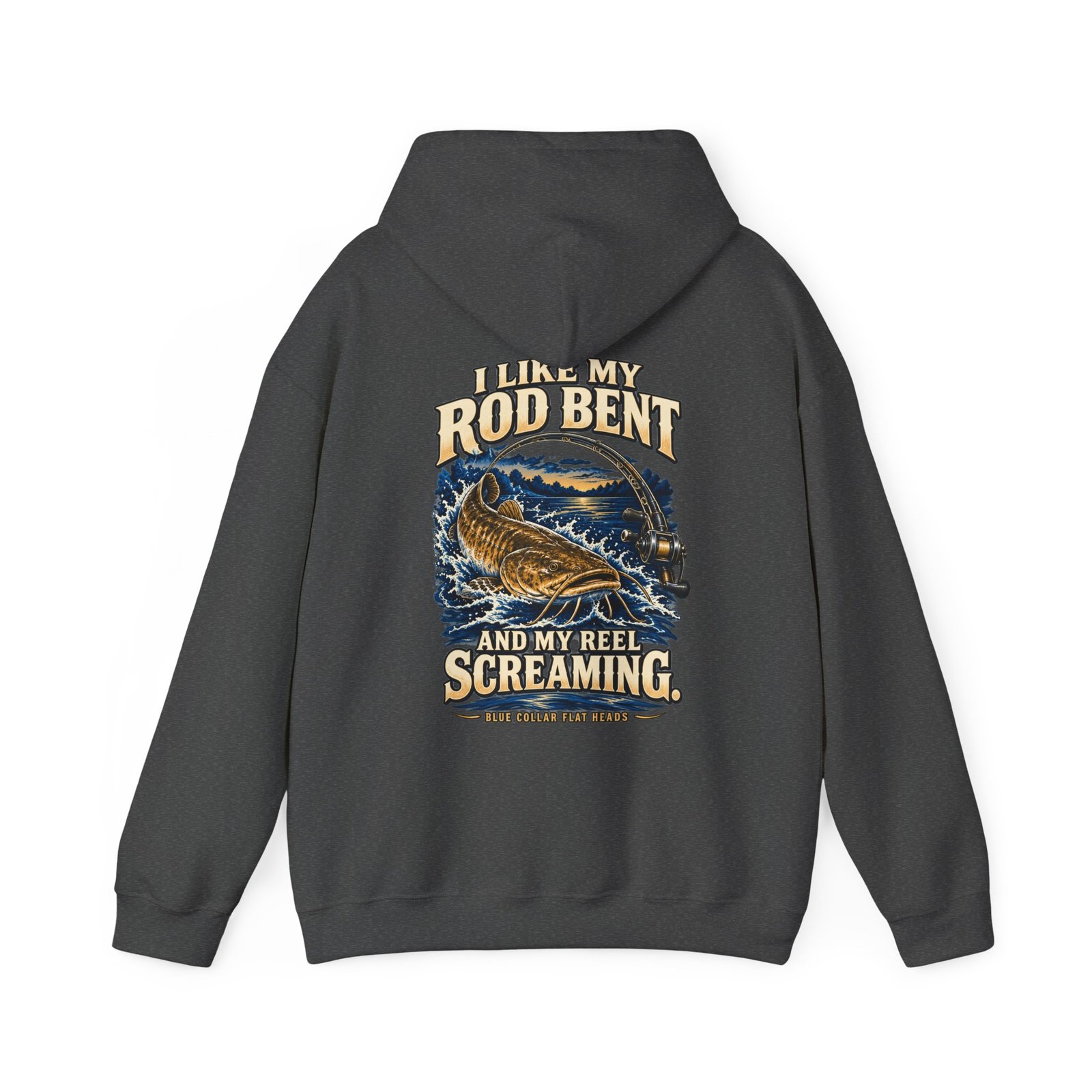 Blue Collar Flat Heads — Rod Bent, Reel Screaming Hoodie - Image 10
