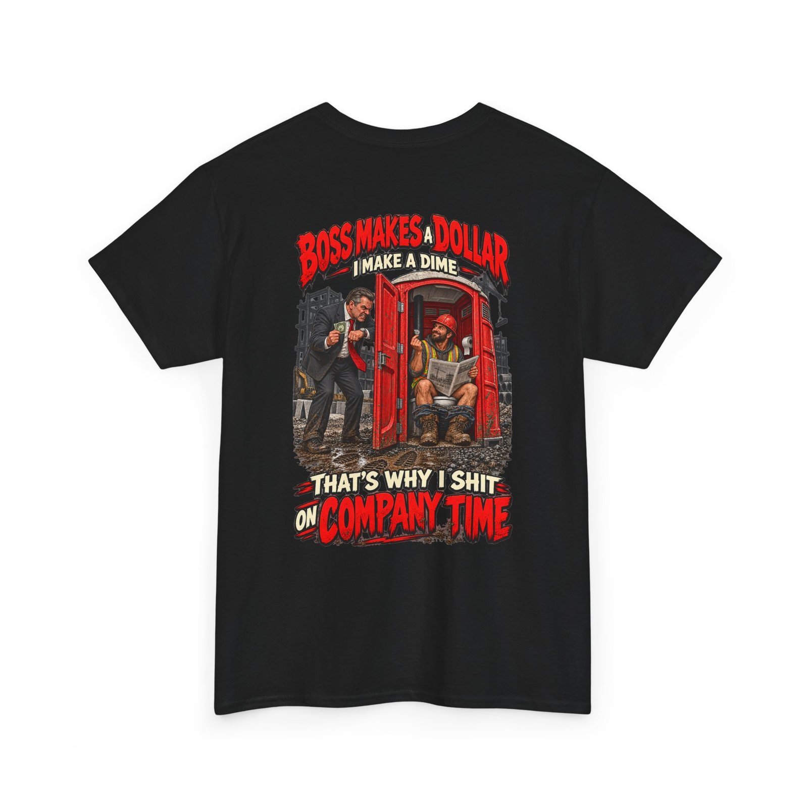 T-Shirt — "Boss Makes a Dollar, I Make a Dime" Funny Work Humor Tee - Image 4