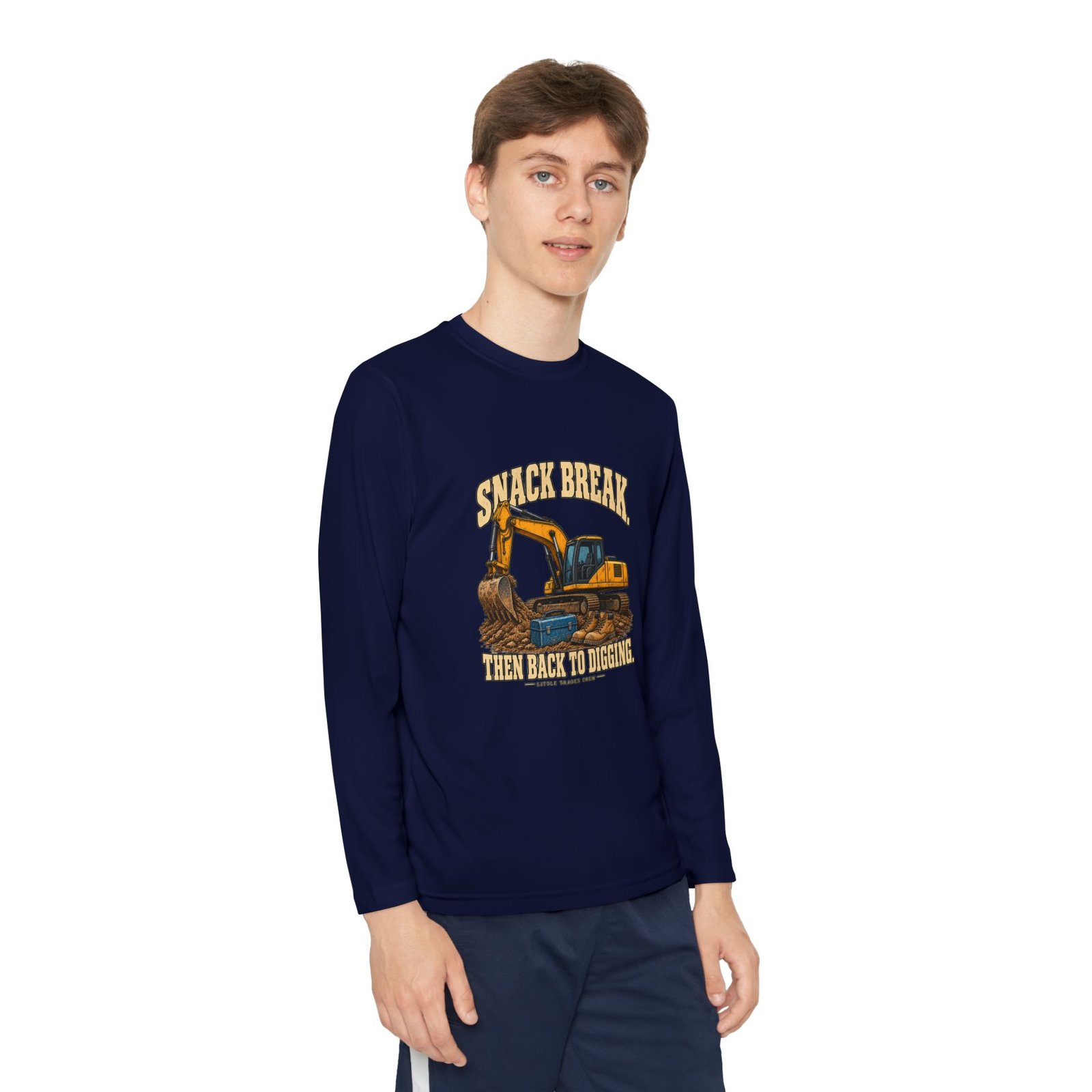 Snack Break. Then Back to Digging. — Little Trades Crew Youth Long-Sleeve Shirt - Image 7