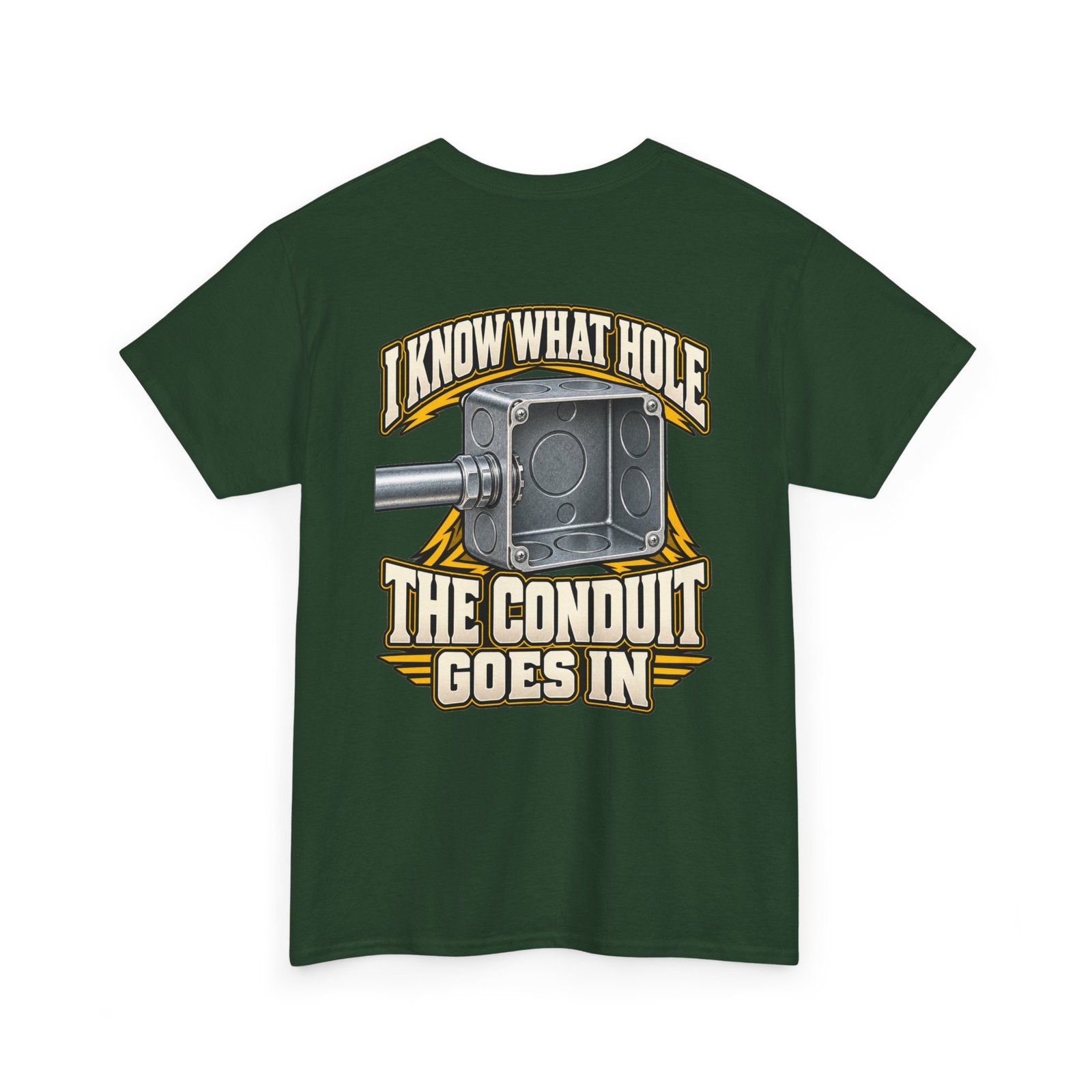 I Know What Hole the Conduit Goes In | Electrician T-Shirt - Image 3