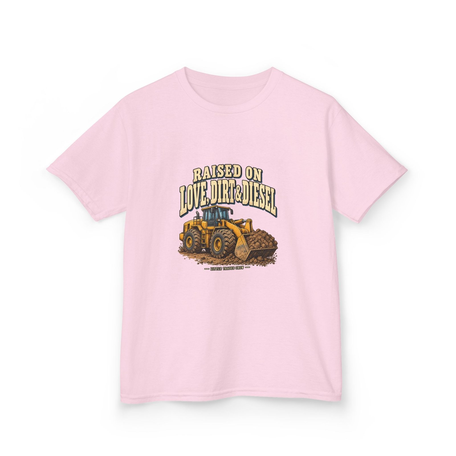 Raised on Love, Dirt & Diesel — Little Trades Crew Youth T-Shirt - Image 11