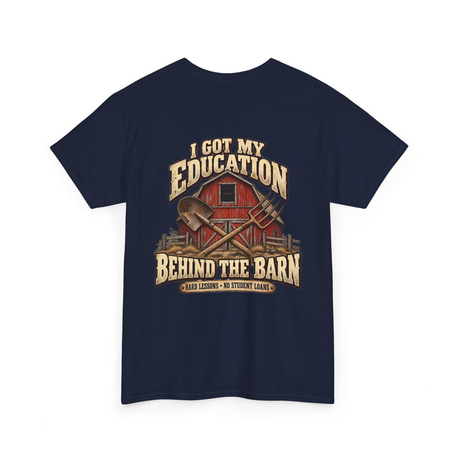 Barn Life T-Shirt — "I Got My Education Behind the Barn" Farm Tee - Image 5