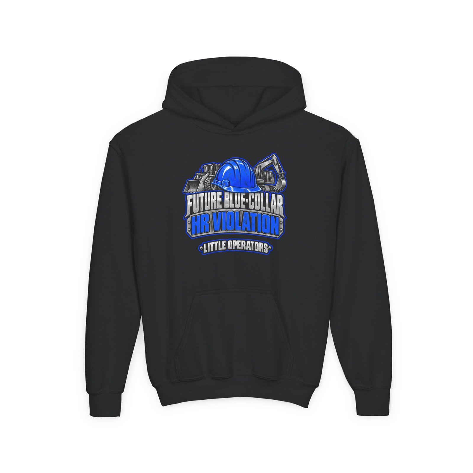 Future Blue-Collar HR Violation — Little Operators Blue Youth Hoodie