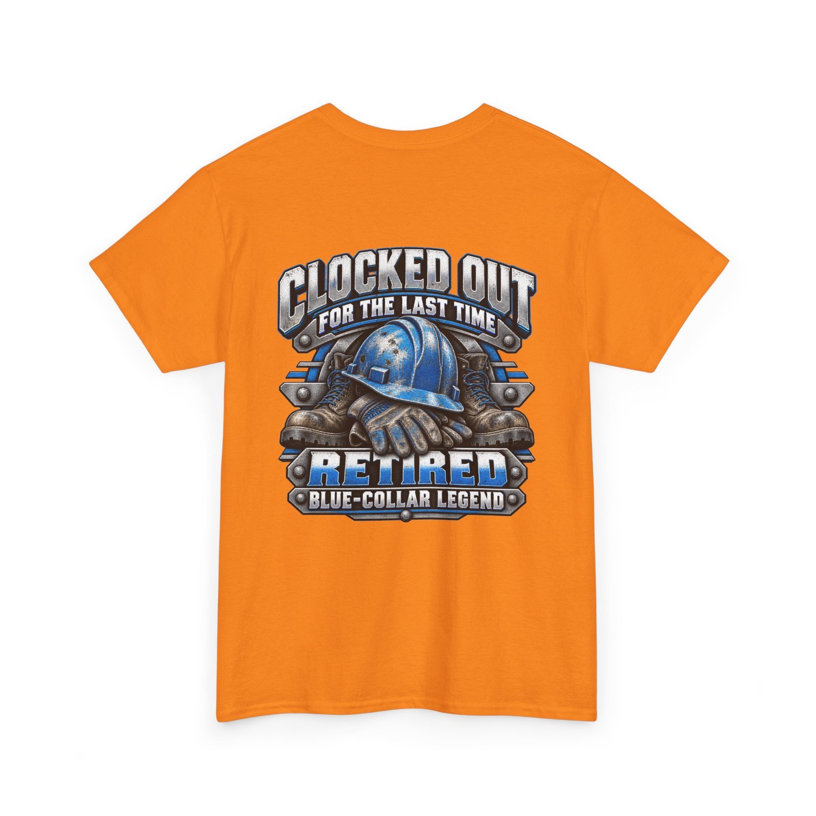 Retired Blue-Collar Tee — "Clocked Out For The Last Time" Retirement T-Shirt - Image 3