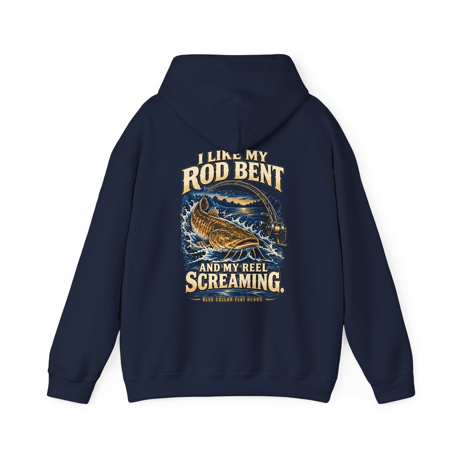 Blue Collar Flat Heads — Rod Bent, Reel Screaming Hoodie - Image 14