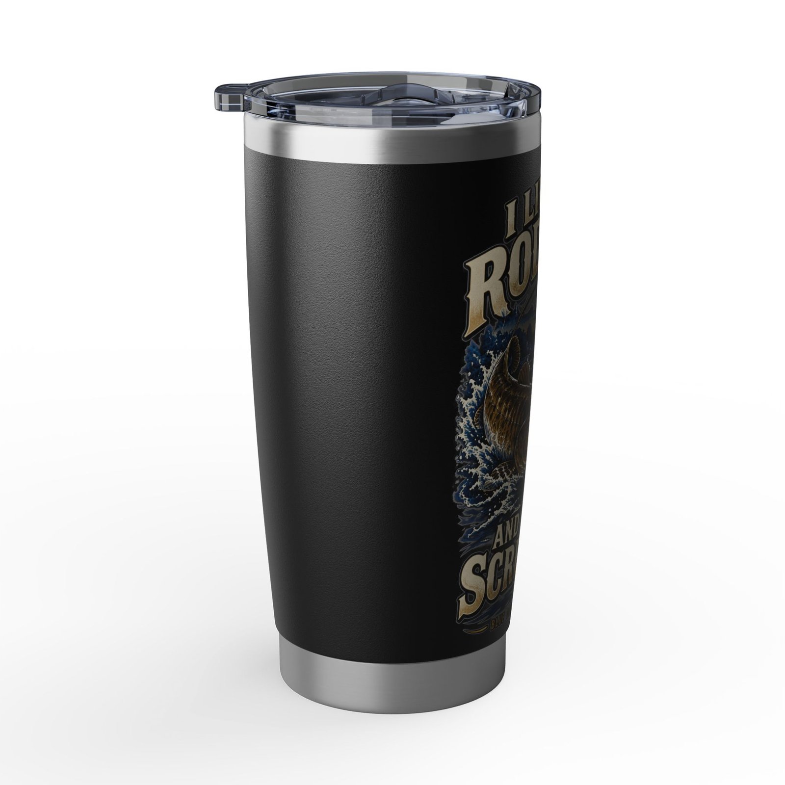 Blue Collar Flat Heads — Rod Bent, Reel Screaming Black Tumbler - Image 4