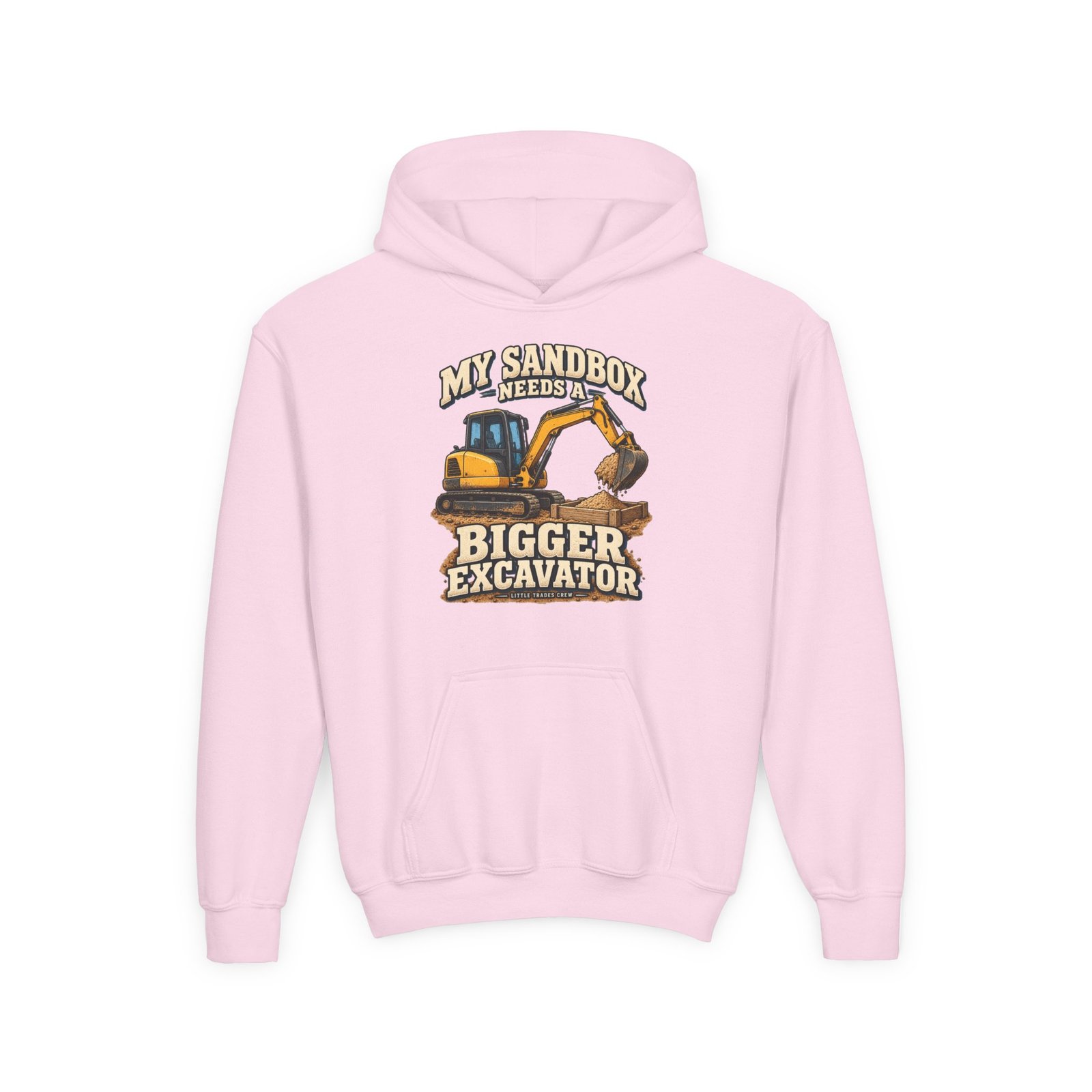 My Sandbox Needs a Bigger Excavator — Little Trades Crew Youth Hoodie - Image 9