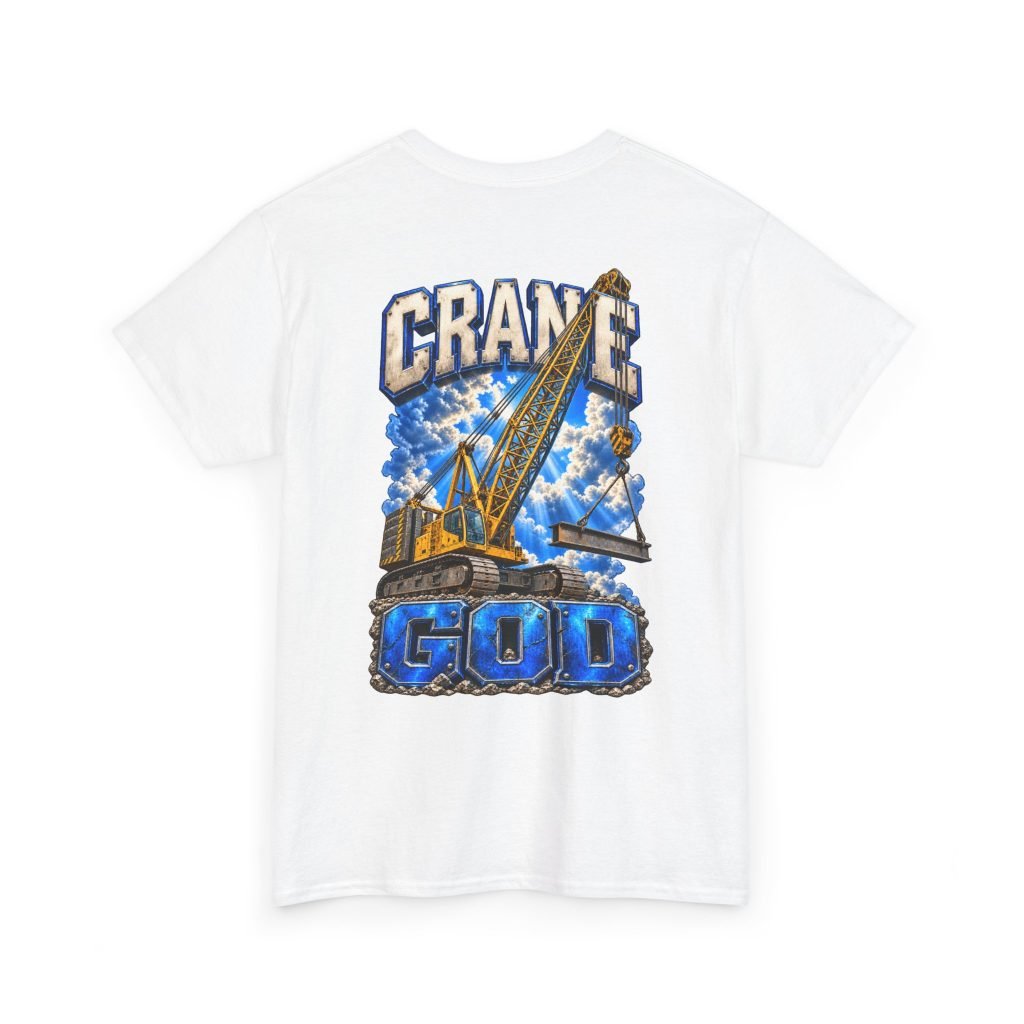Crane God | Heavy Crane Operator Back-Print T-Shirt — Don’t Be a Ronnie