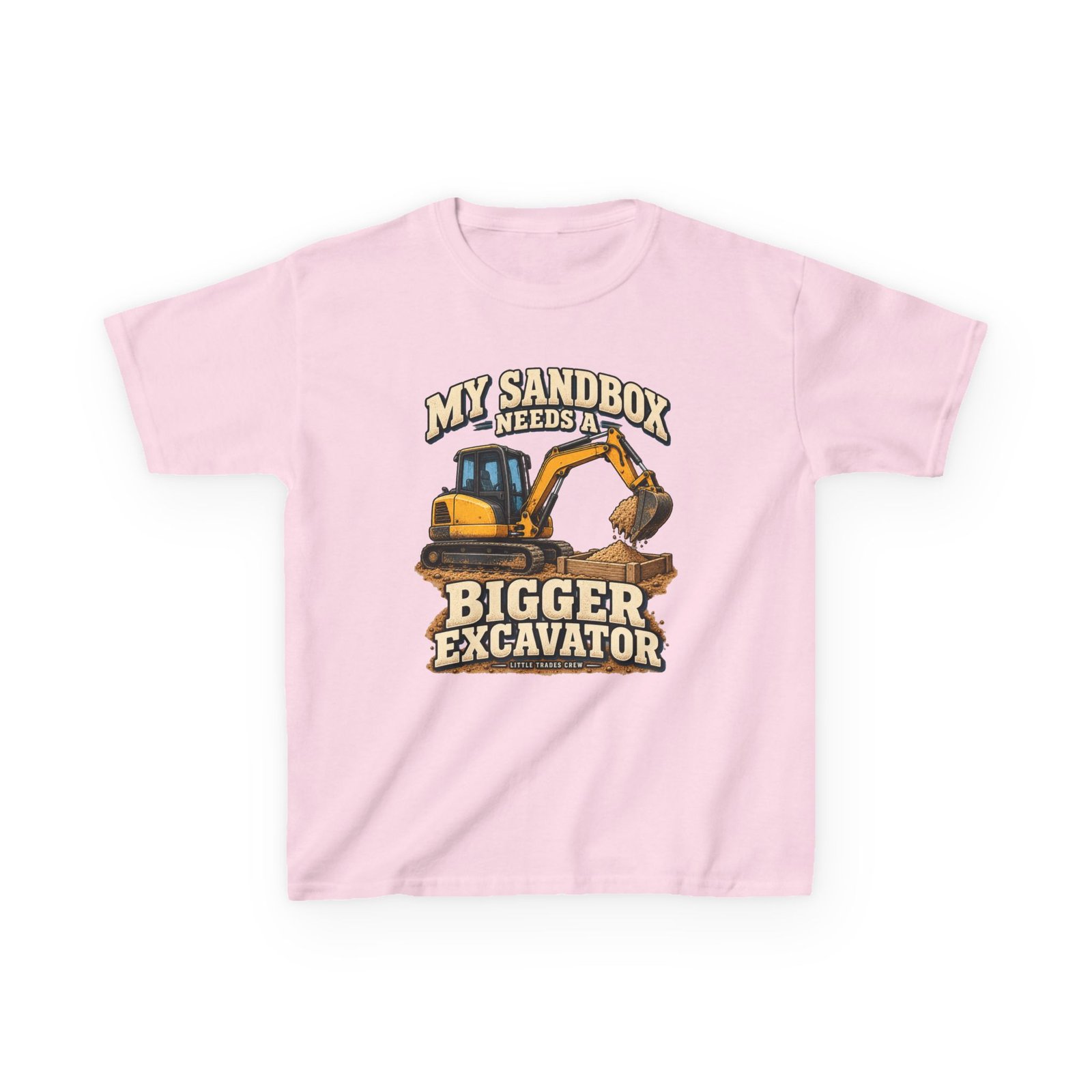 My Sandbox Needs a Bigger Excavator — Little Trades Crew Youth T-Shirt - Image 9