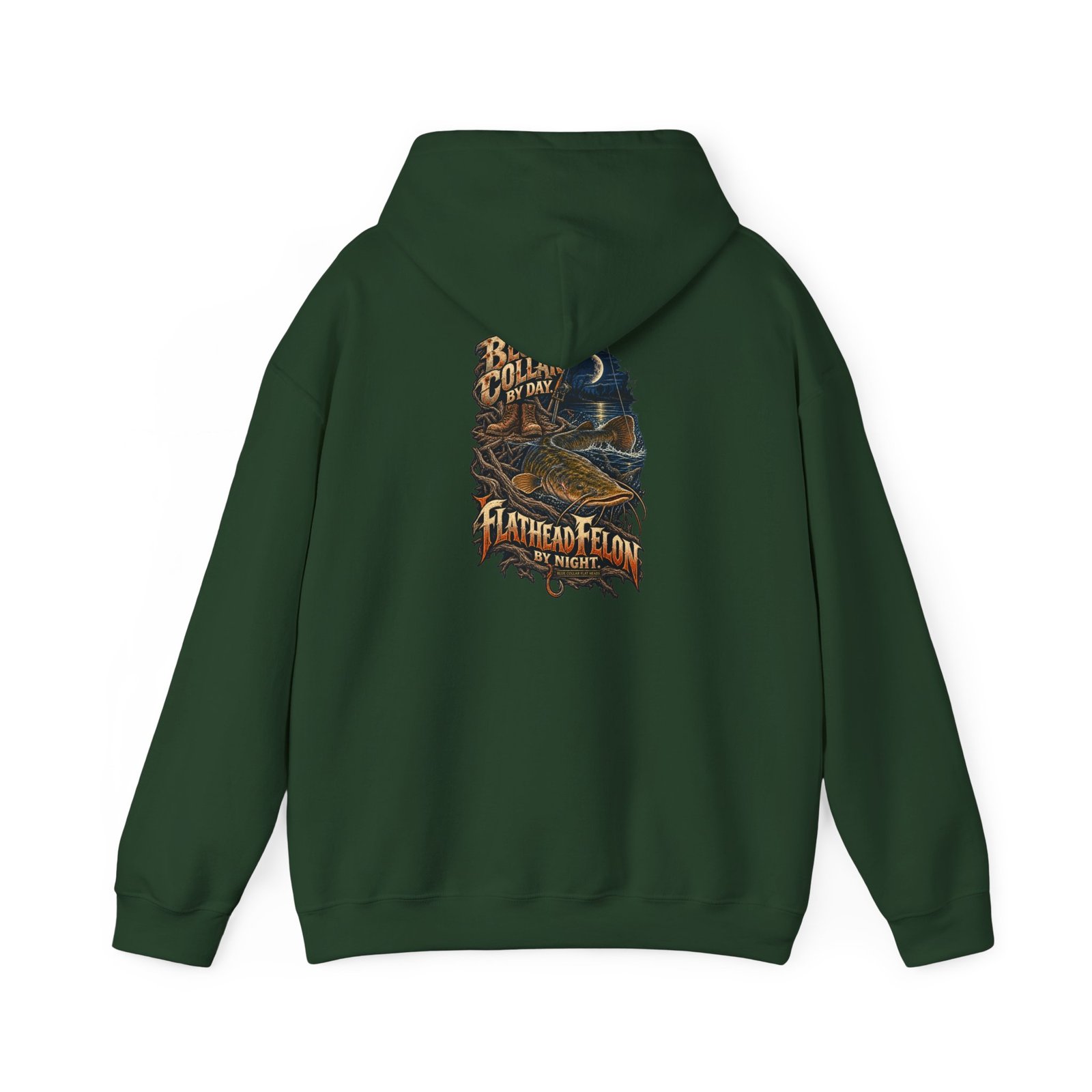 Blue Collar Flat Heads — Blue Collar by Day, Flathead Felon by Night Hoodie - Image 6