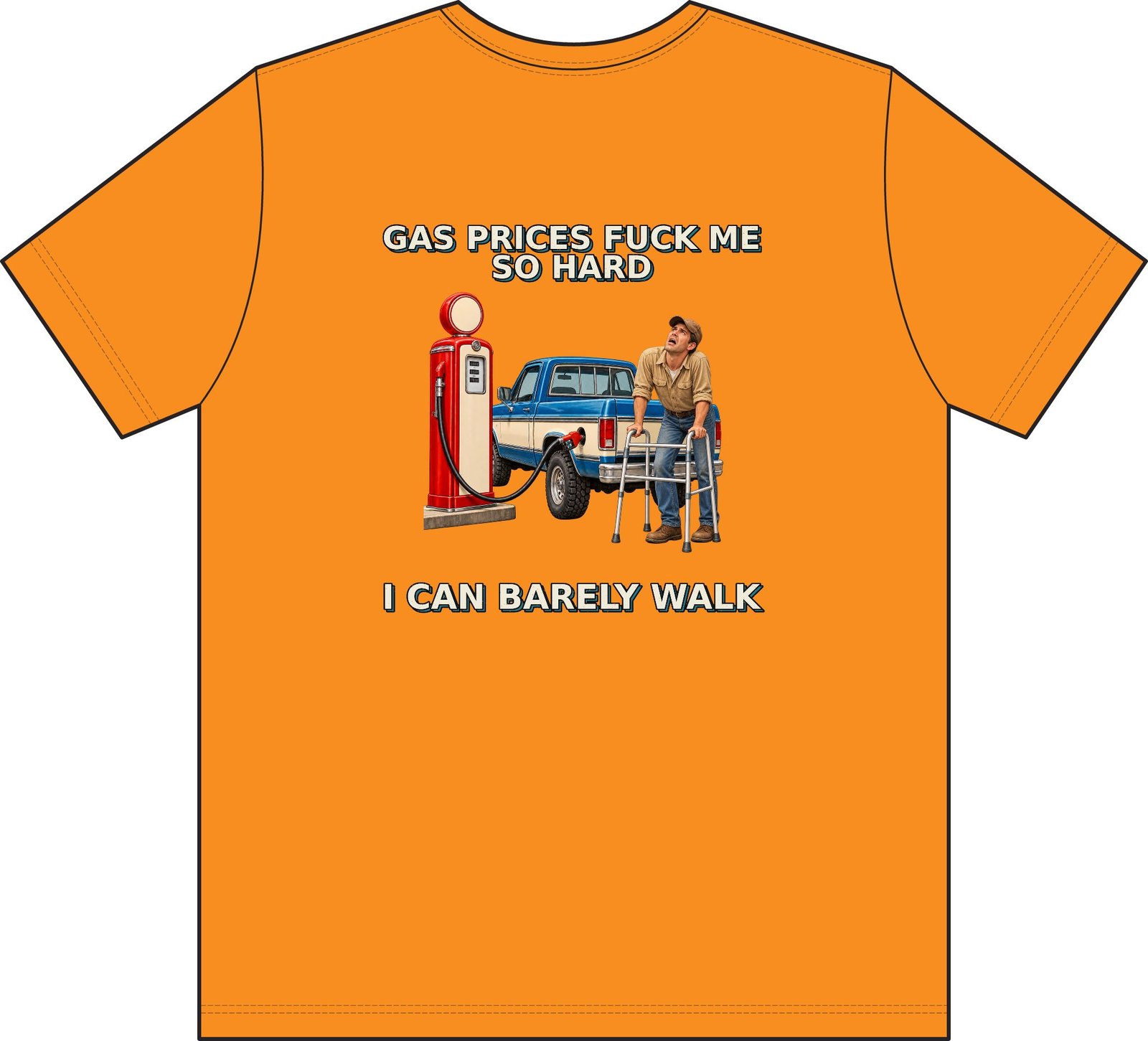 Gas Prices — I Can Barely Walk Pocket Work T-Shirt - Image 2