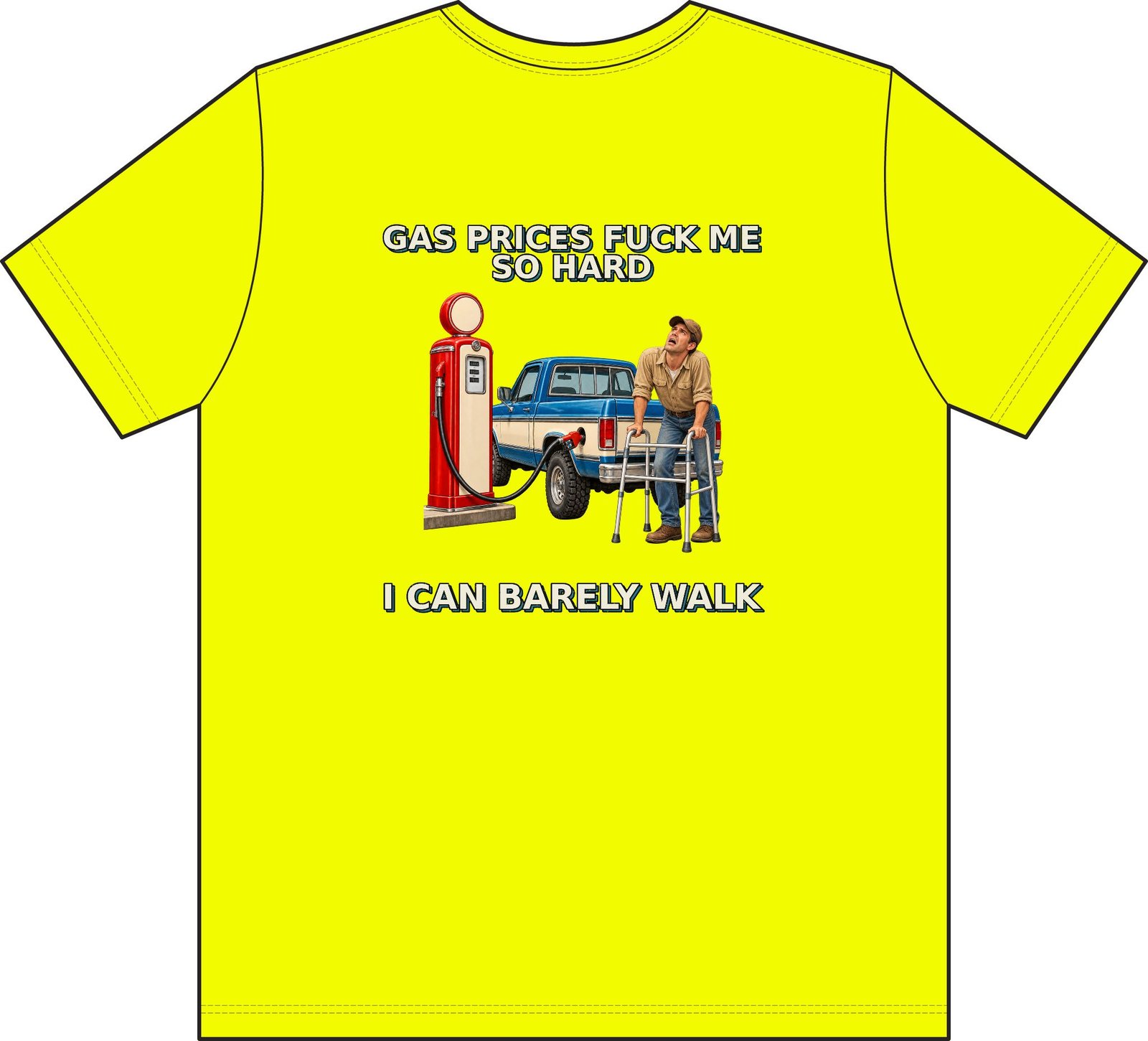 Gas Prices — I Can Barely Walk Pocket Work T-Shirt - Image 3