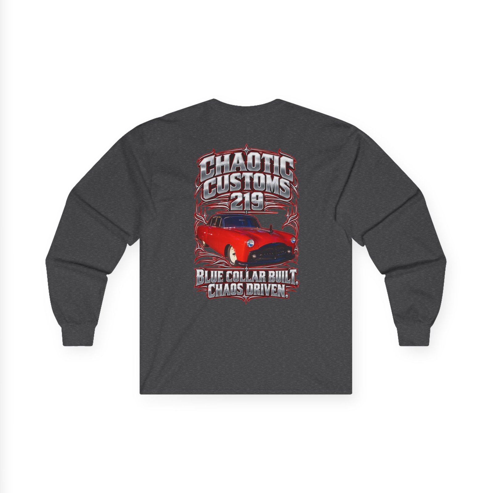Chaotic Customs 219 — Blue Collar Built. Chaos Driven. Long Sleeve - Image 5