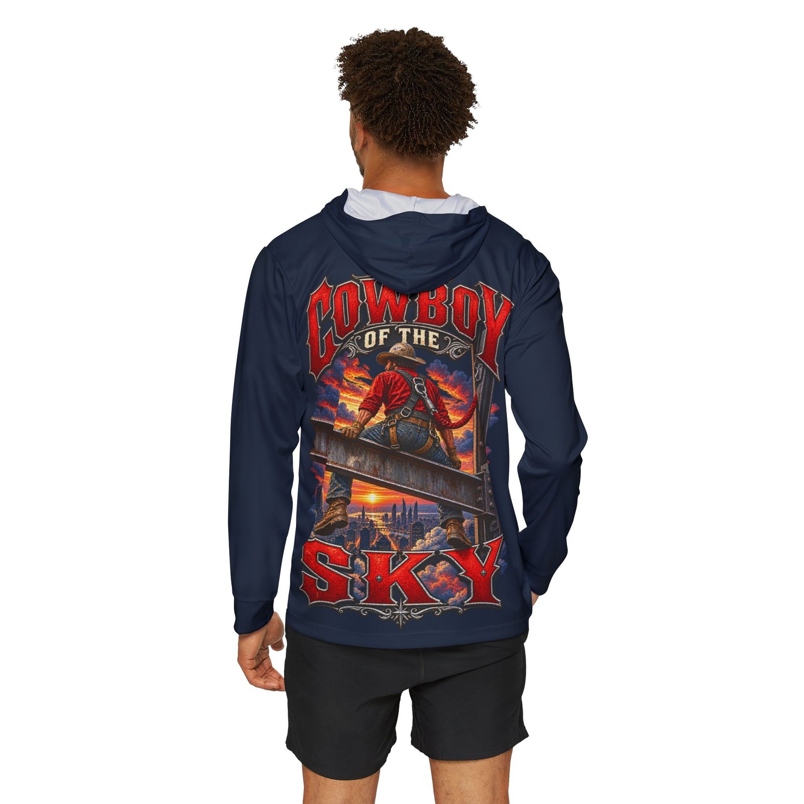 Cowboy of the Sky — Navy Sports AOP Full-Back Hoodie | Don’t Be a Ronnie - Image 4