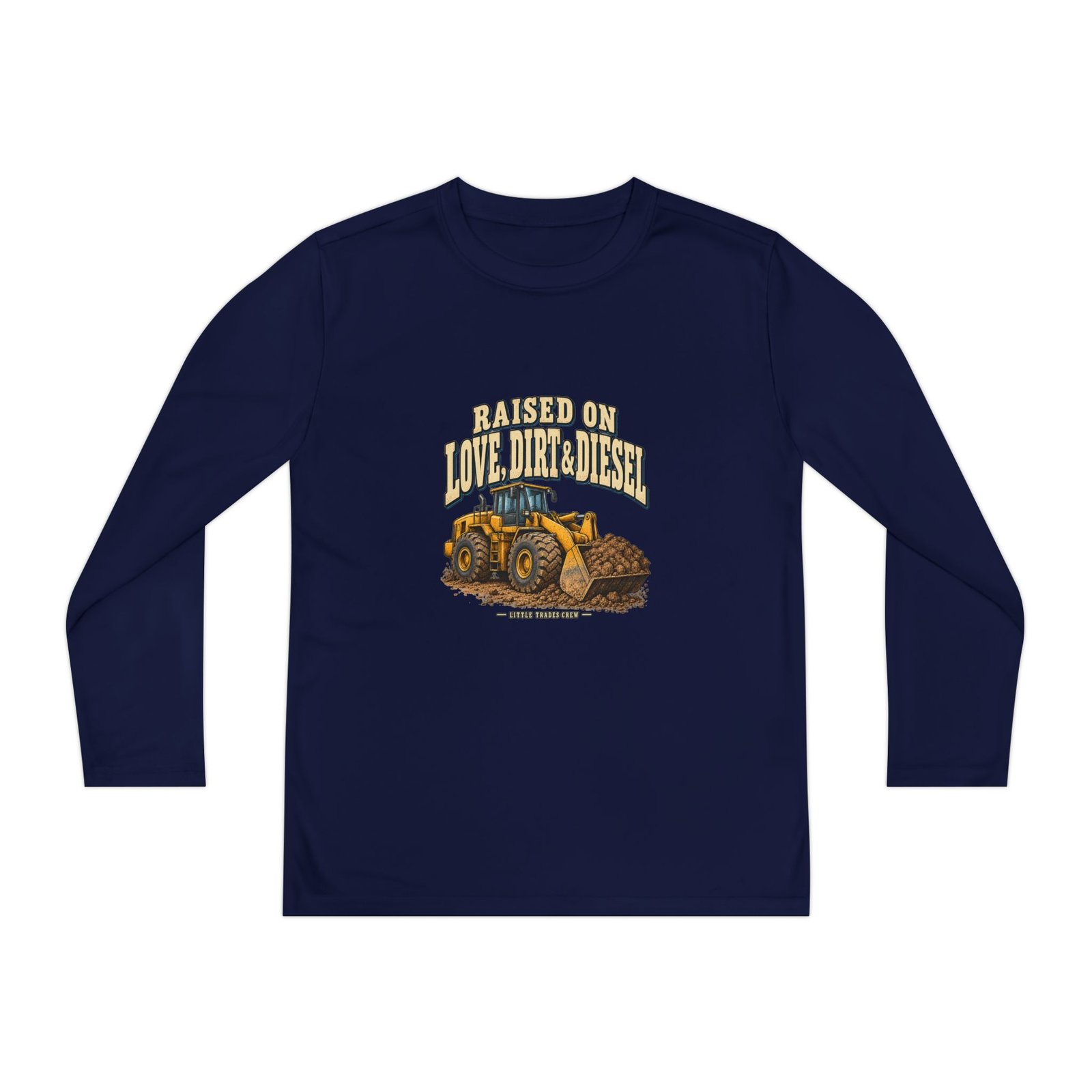 Raised on Love, Dirt & Diesel — Little Trades Crew Youth Long-Sleeve Shirt - Image 5