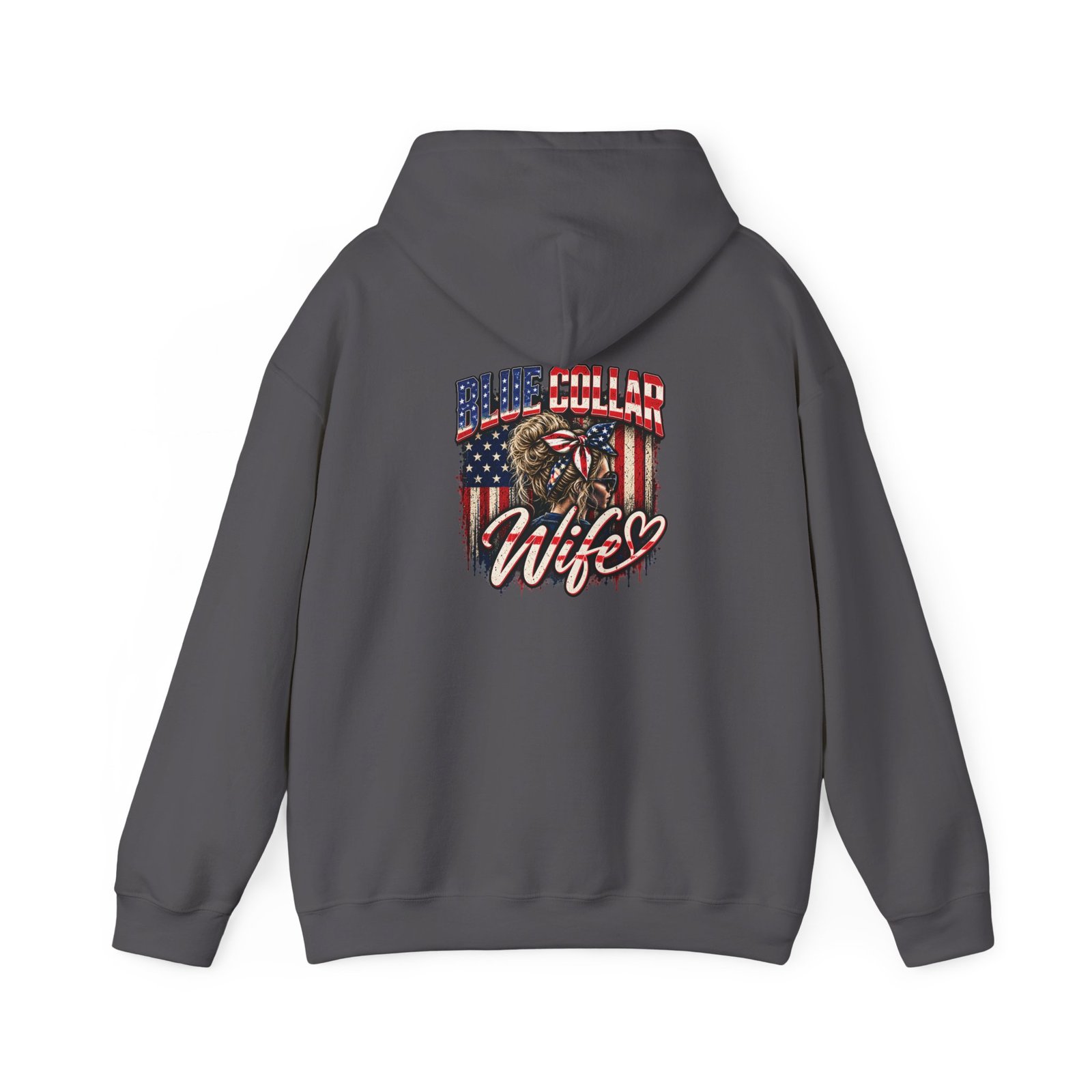 Blue Collar Wife | American Flag Back-Print Hoodie — Her Trade. Her RULES. - Image 7